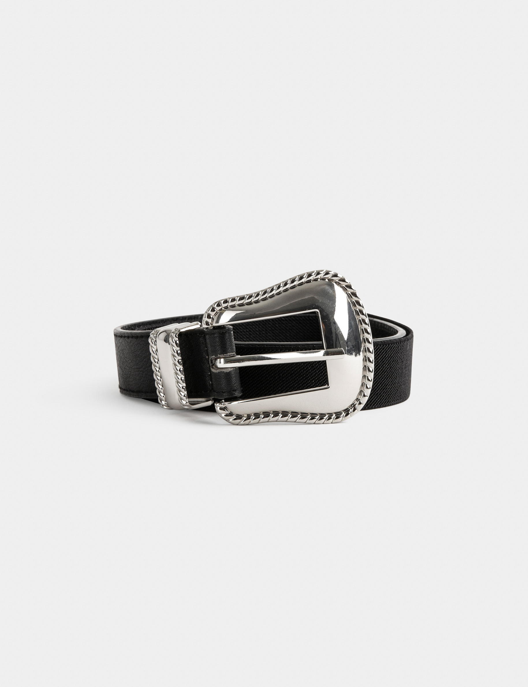 Ceinture avec boucle western noir femme
