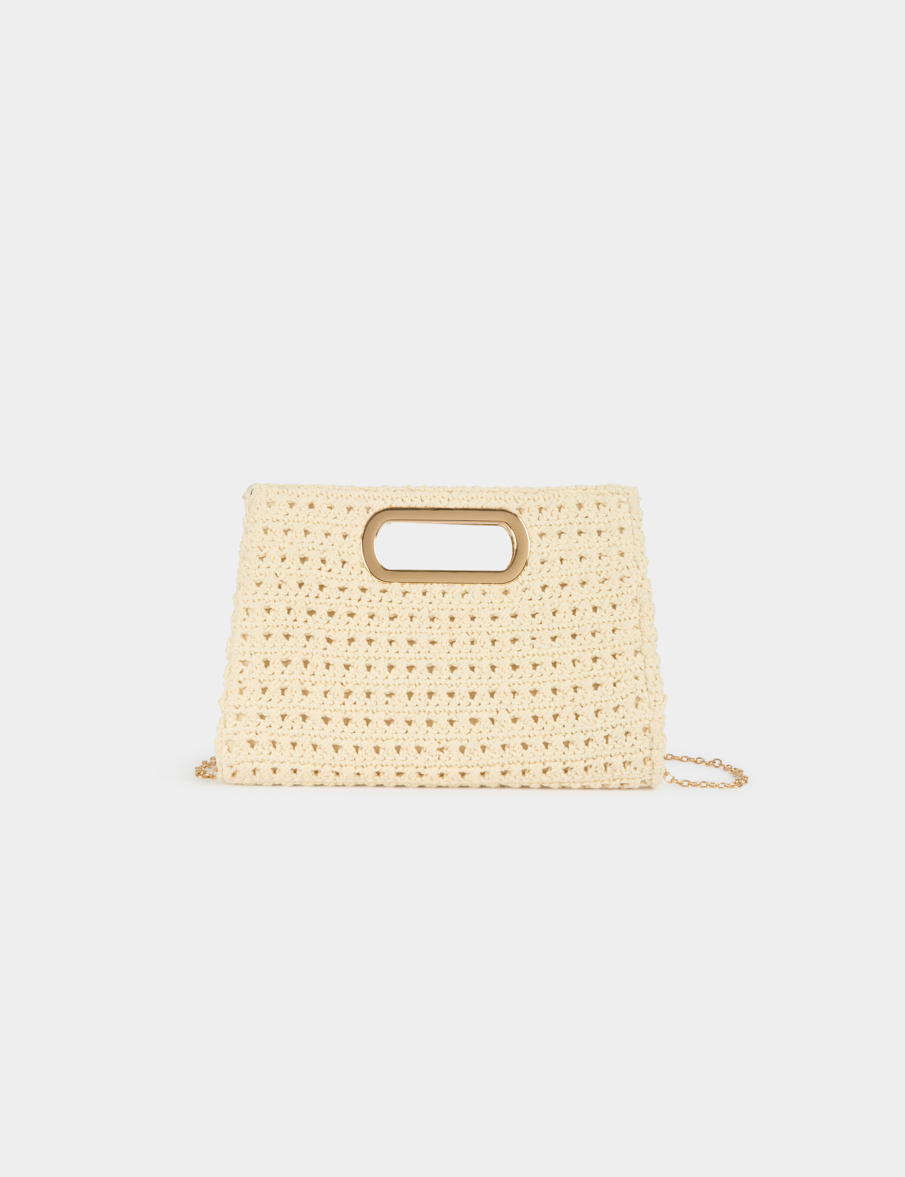 Pochette tricot ivoire femme