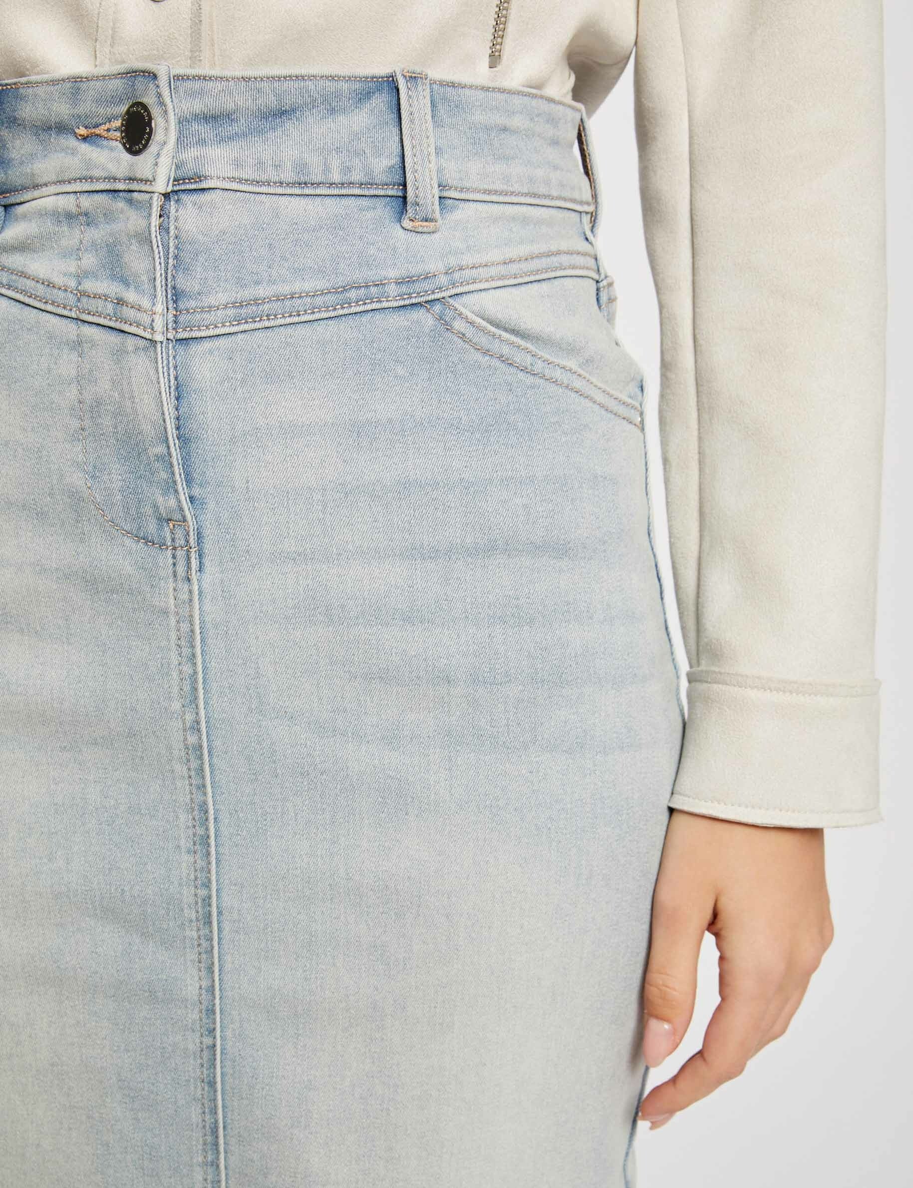 Jupe en jean top longueur genou