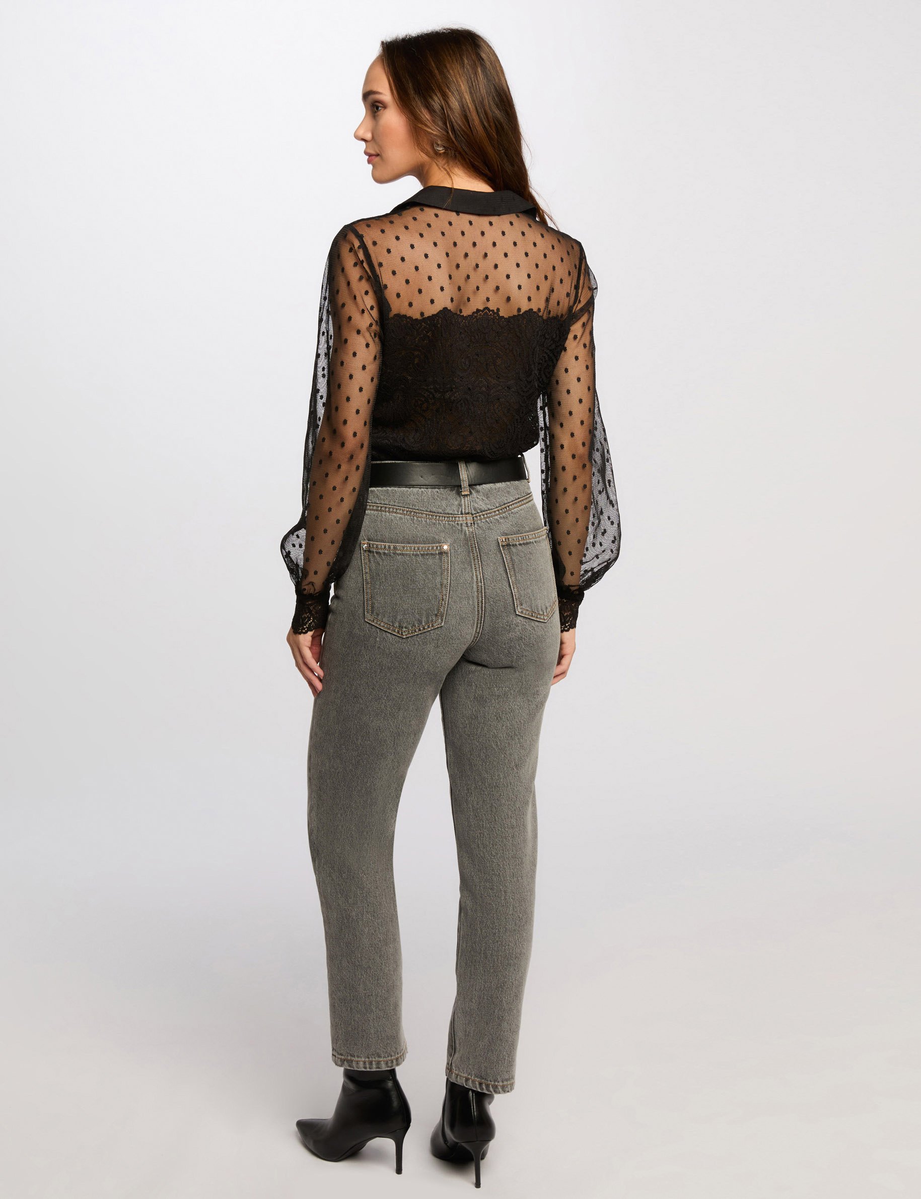 t shirt manches longues noir femme T-shirt manches longues noir femme