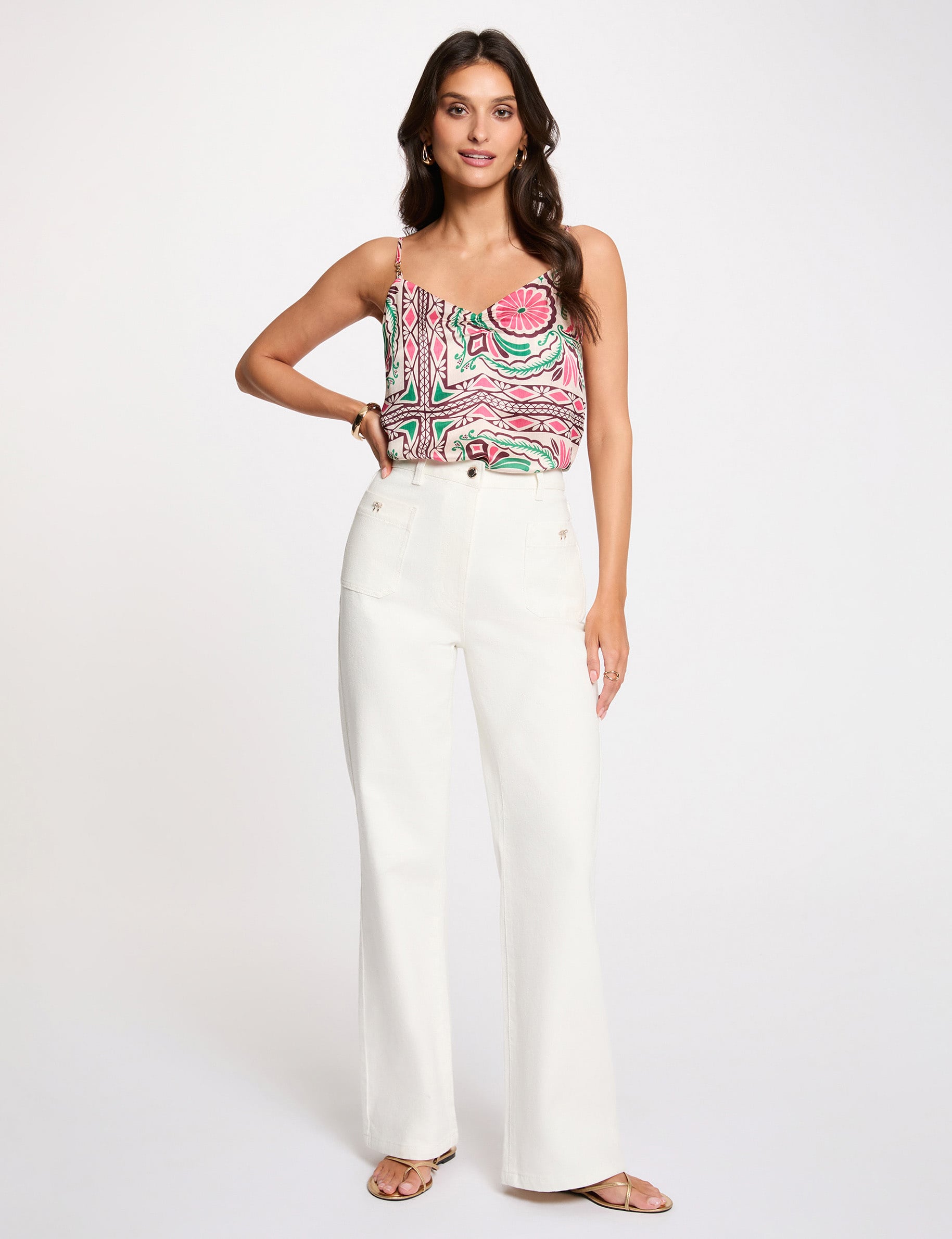 Top fines bretelles multicolore femme