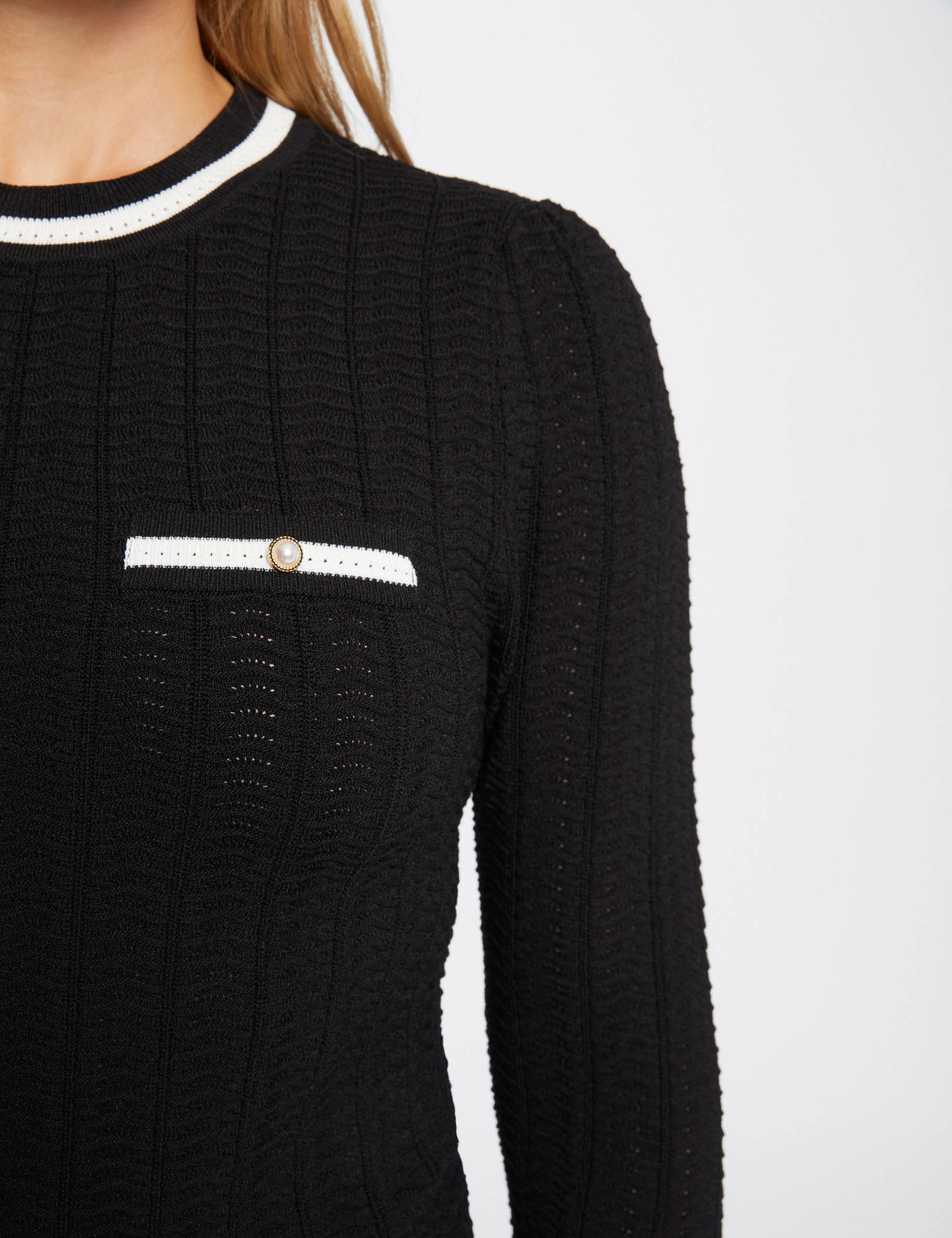 pull manches longues col rond noir femme Pull manches longues col rond noir femme