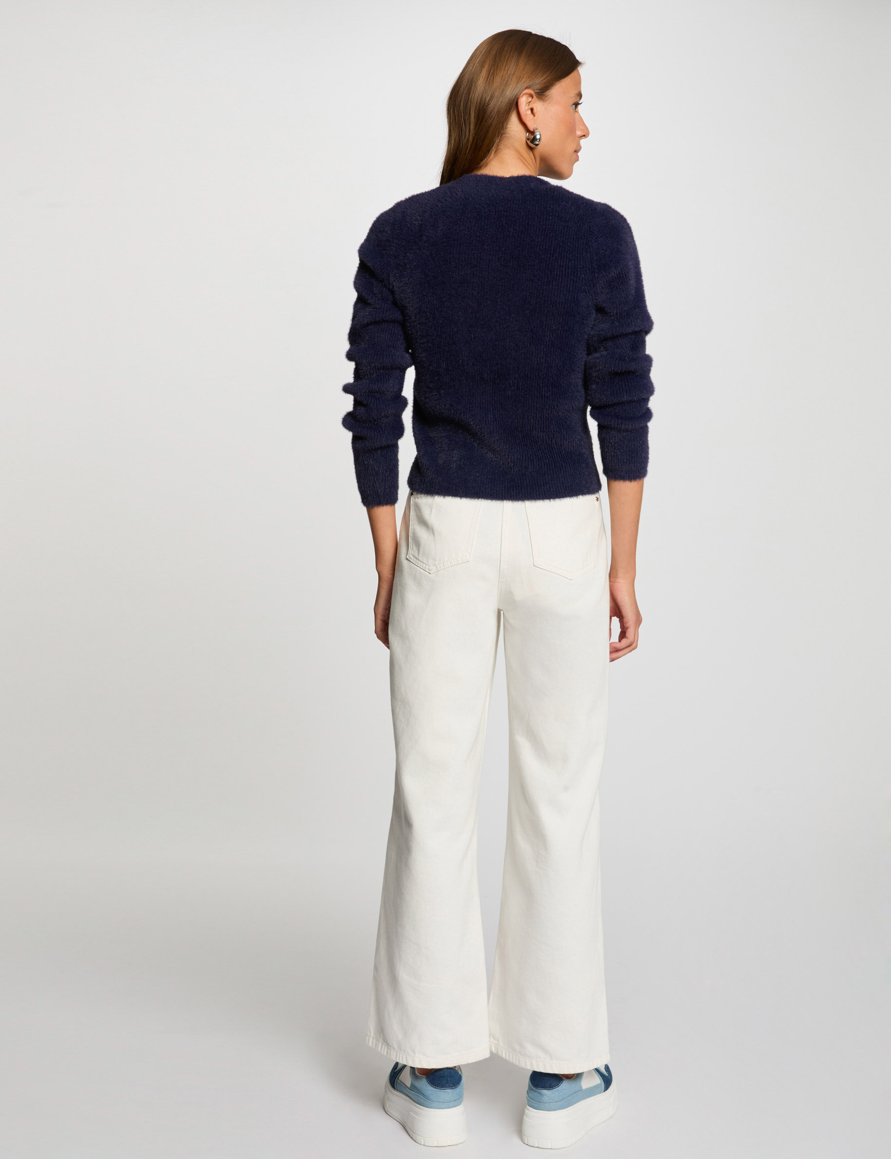 gilet manches longues bleu marine femme Gilet manches longues bleu marine femme