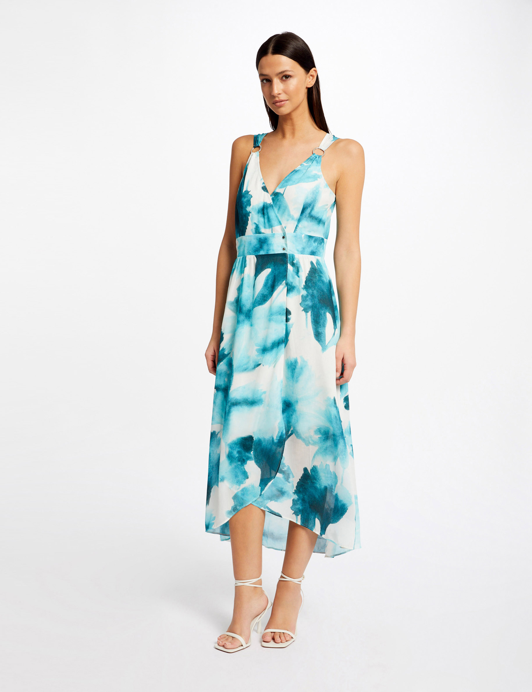 Robe longue portefeuille imprimée multico femme Robe longue portefeuille imprimée multico femme