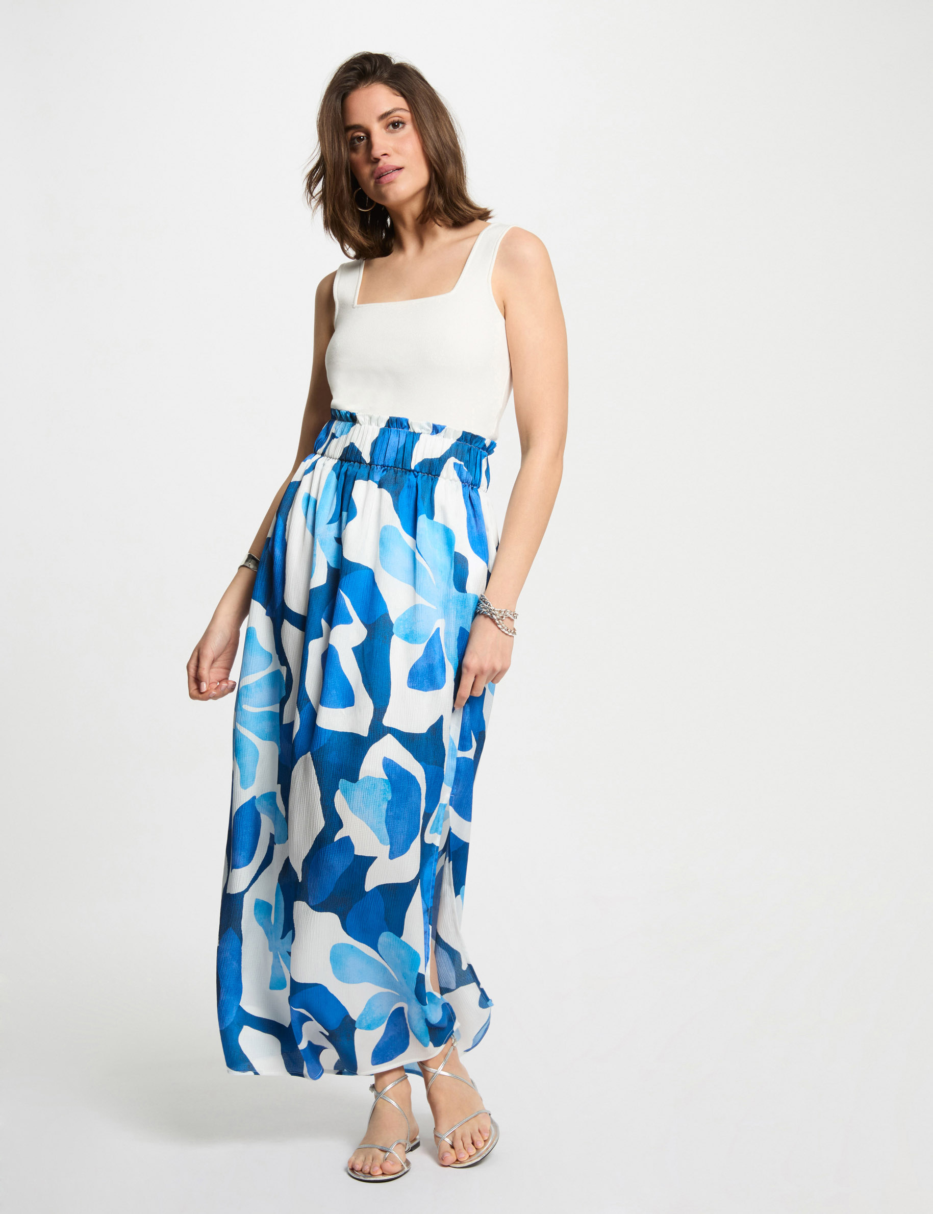 jupe longue imprimee multicolore femme Jupe longue imprimée multicolore femme
