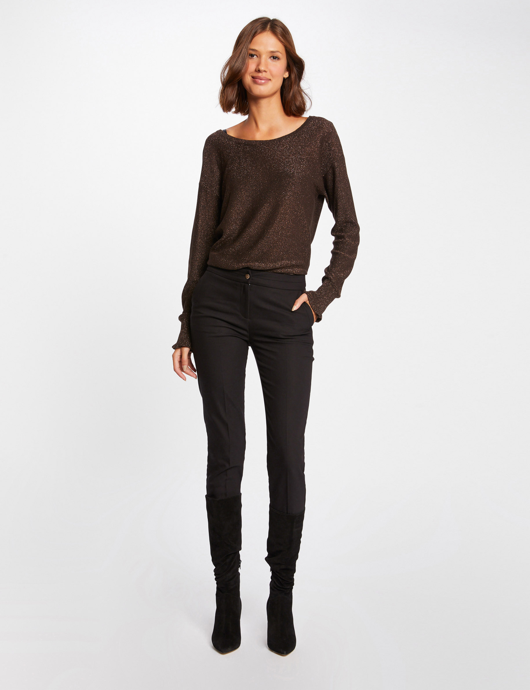 Cardigan Marron Express Manches Longues - Taille M - Occasion Très Bon état
