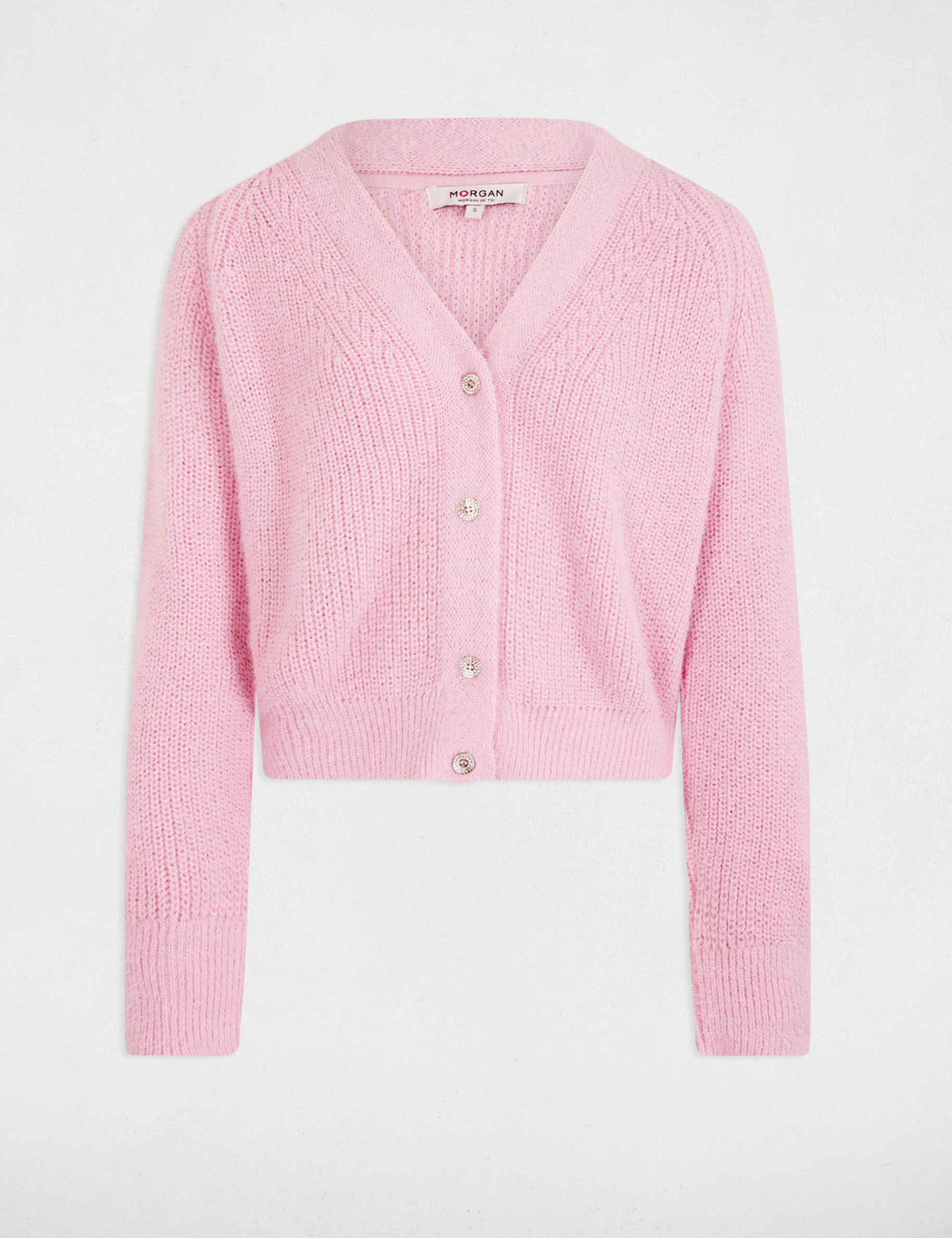 gilet manches longues rose pastel femme Gilet manches longues rose pastel femme