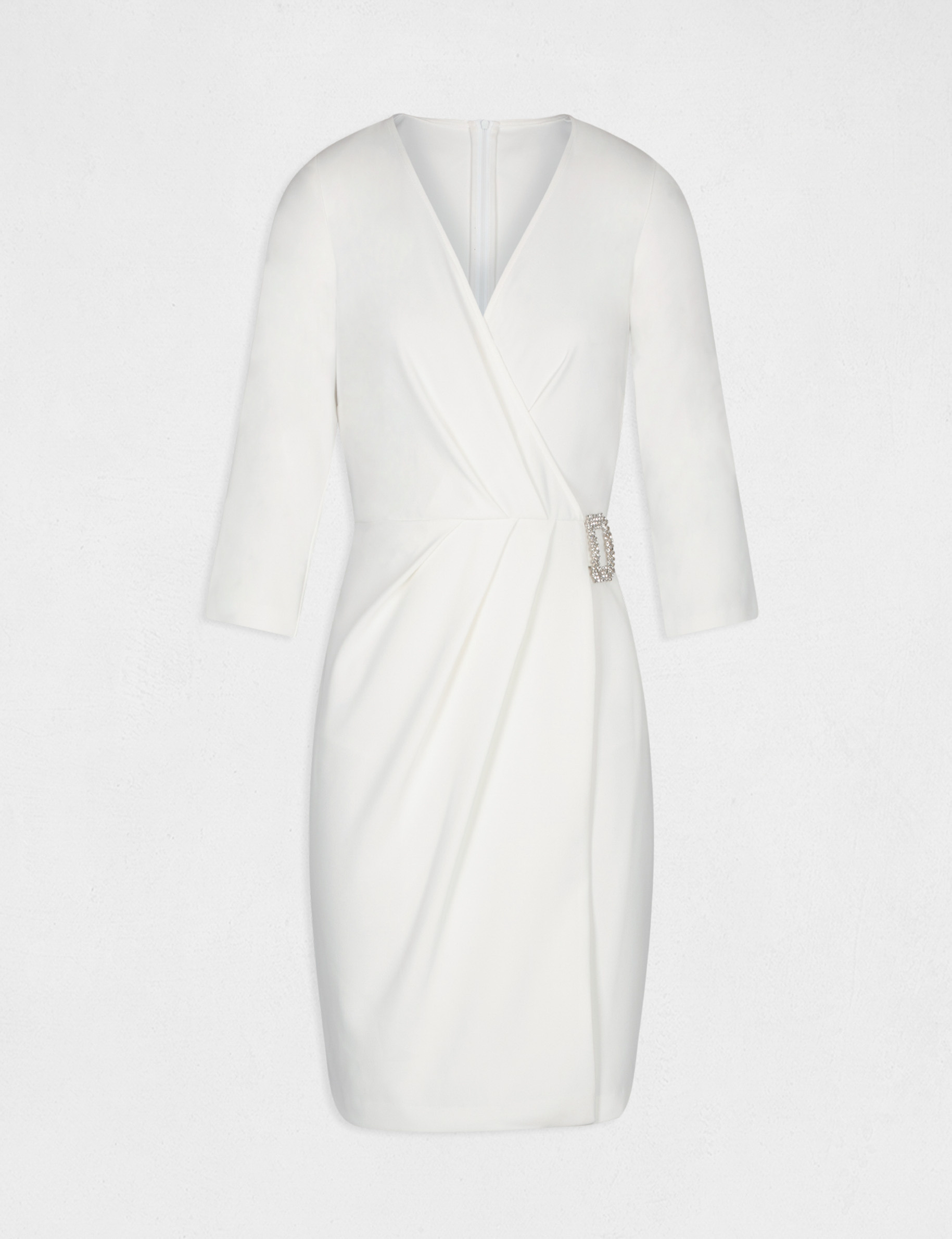 robe portefeuille avec boucle ecru femme Robe portefeuille avec boucle ecru femme