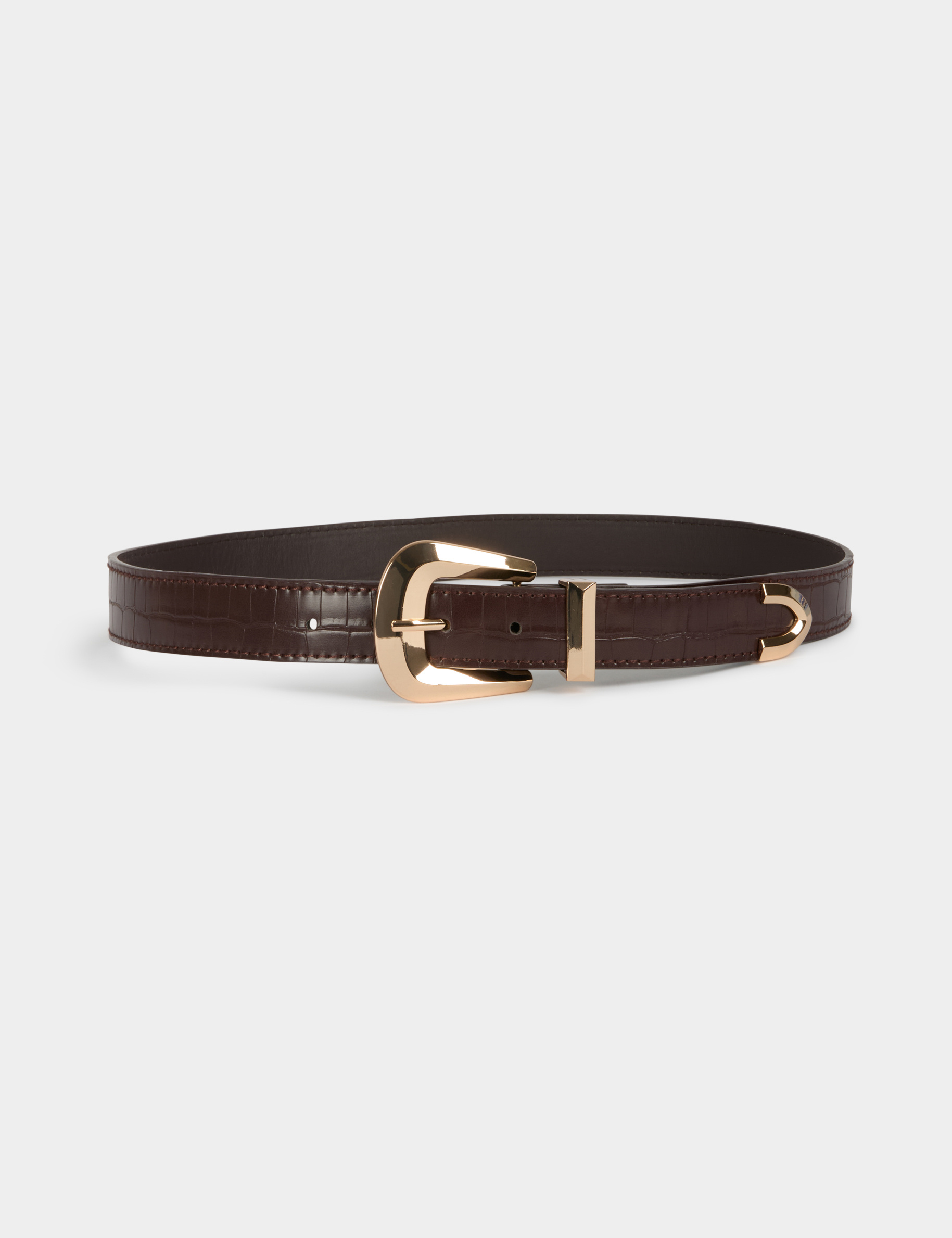 Ceinture croco bordeaux femme
