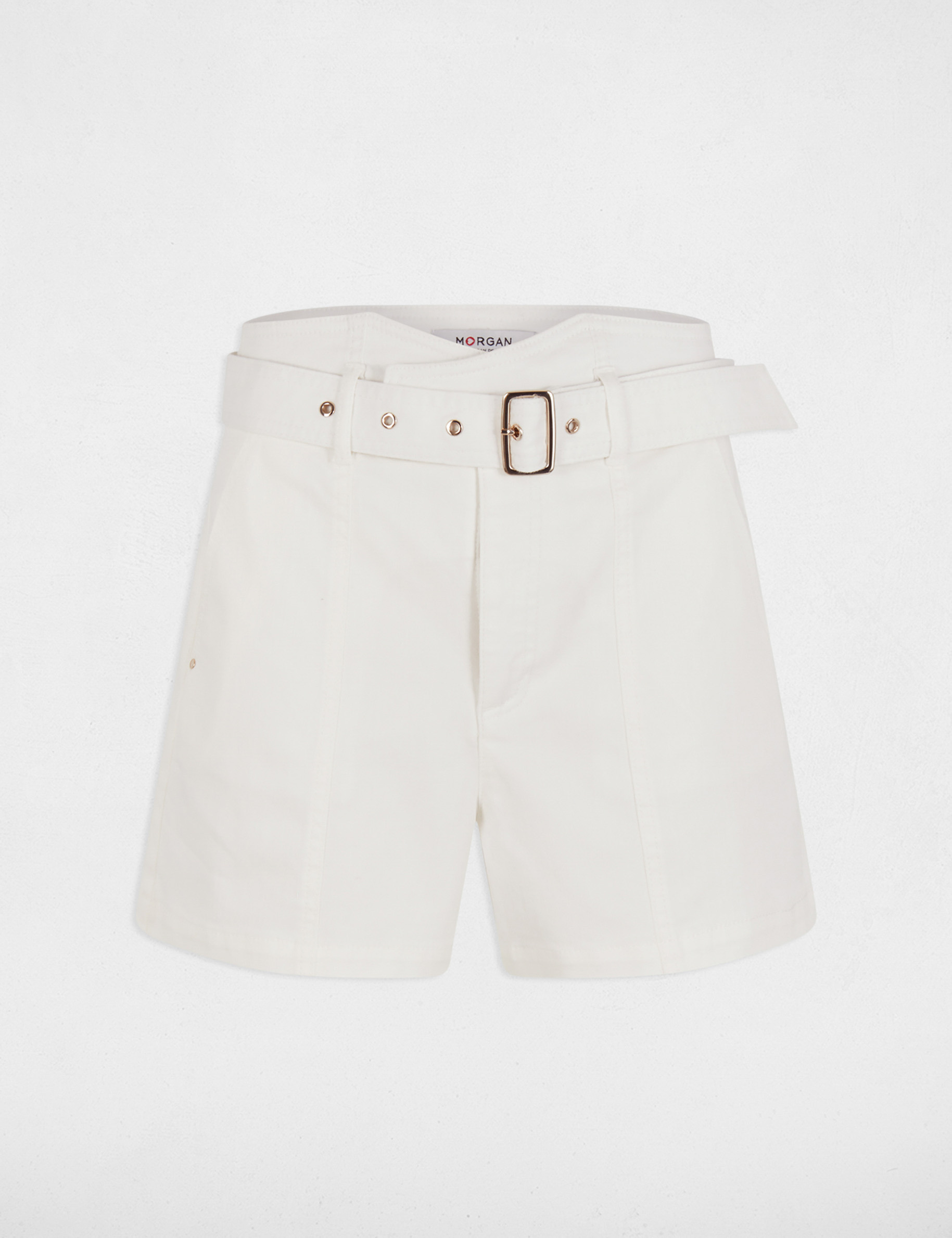 short en jean ceinture blanc femme Short en jean ceinturé blanc femme