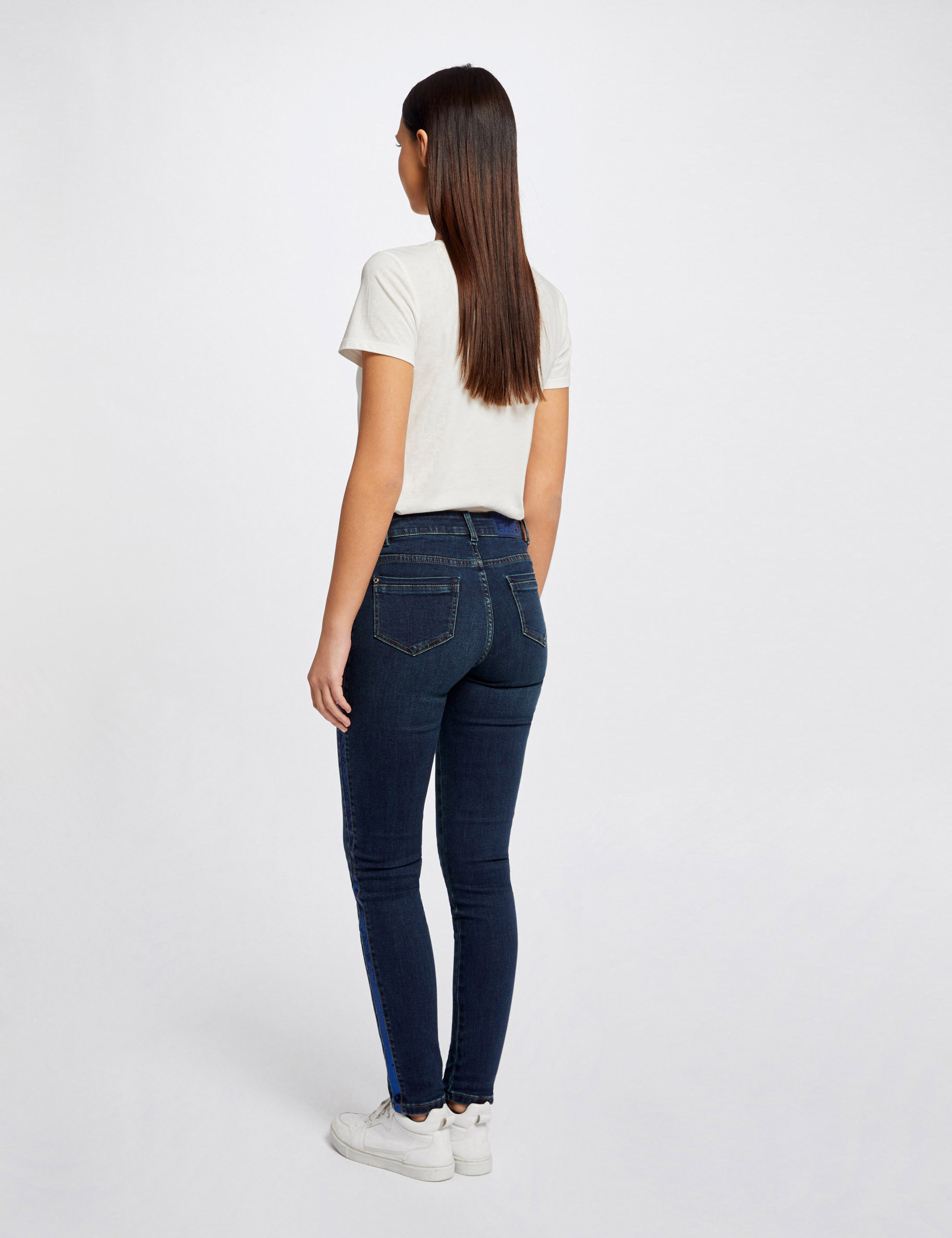 jeans slim avec bandes sequins jean stone femme Jeans slim avec bandes sequins jean stone femme