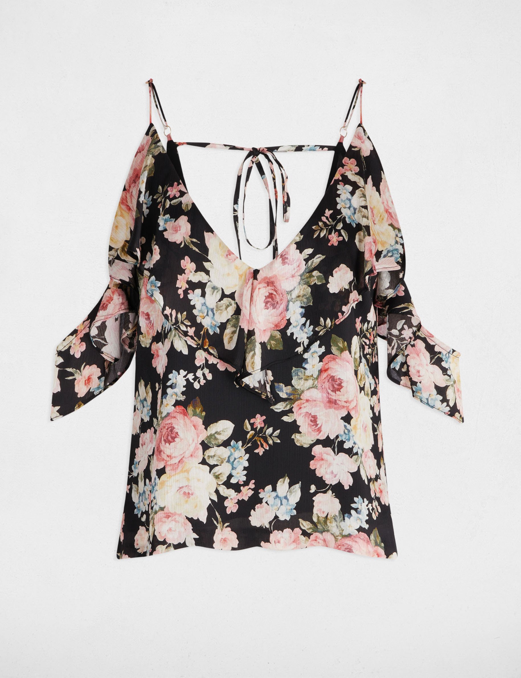 top imprime volants multicolore femme Top imprimé volants multicolore femme