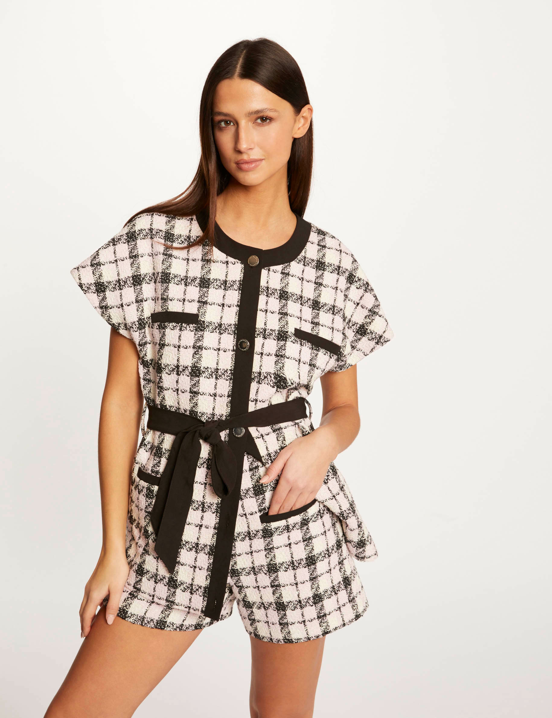 Short droit à carreaux multico femme Short droit à carreaux multico femme