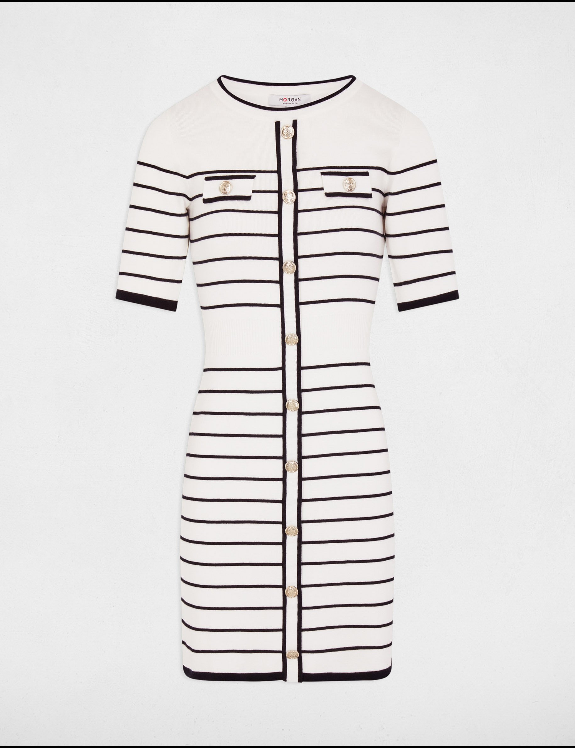 robe tricot courte rayee blanc femme Robe tricot courte rayée blanc femme