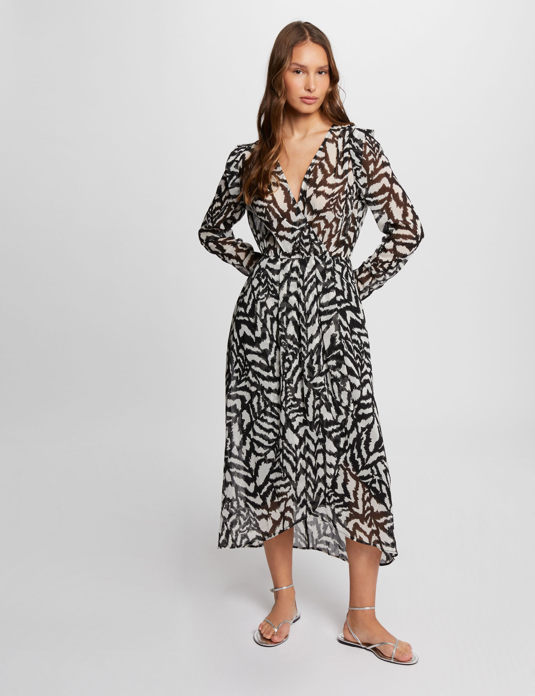 Robe longue imprim&eacute;e multico femme