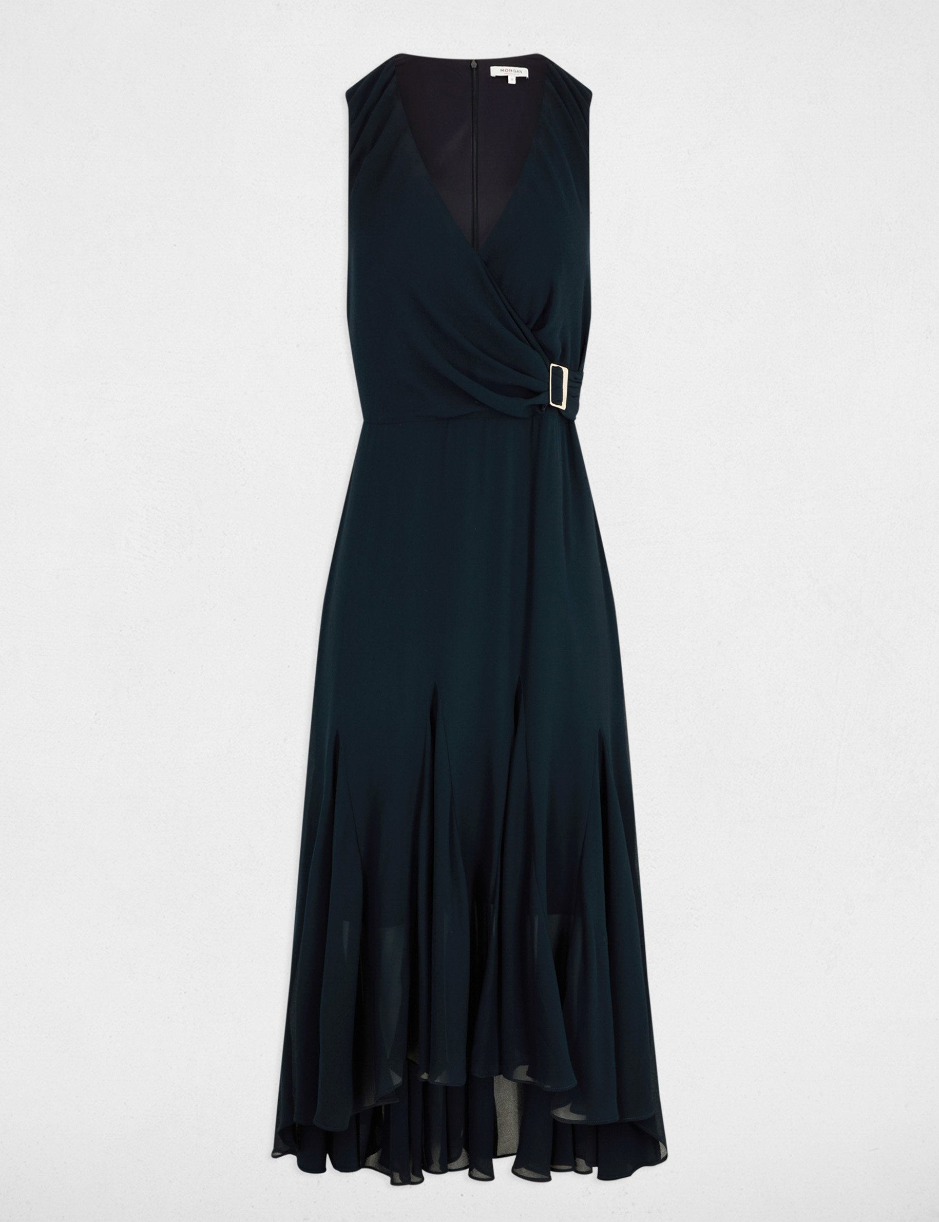 robe midi droite fluide bleu marine femme Robe midi droite fluide bleu marine femme