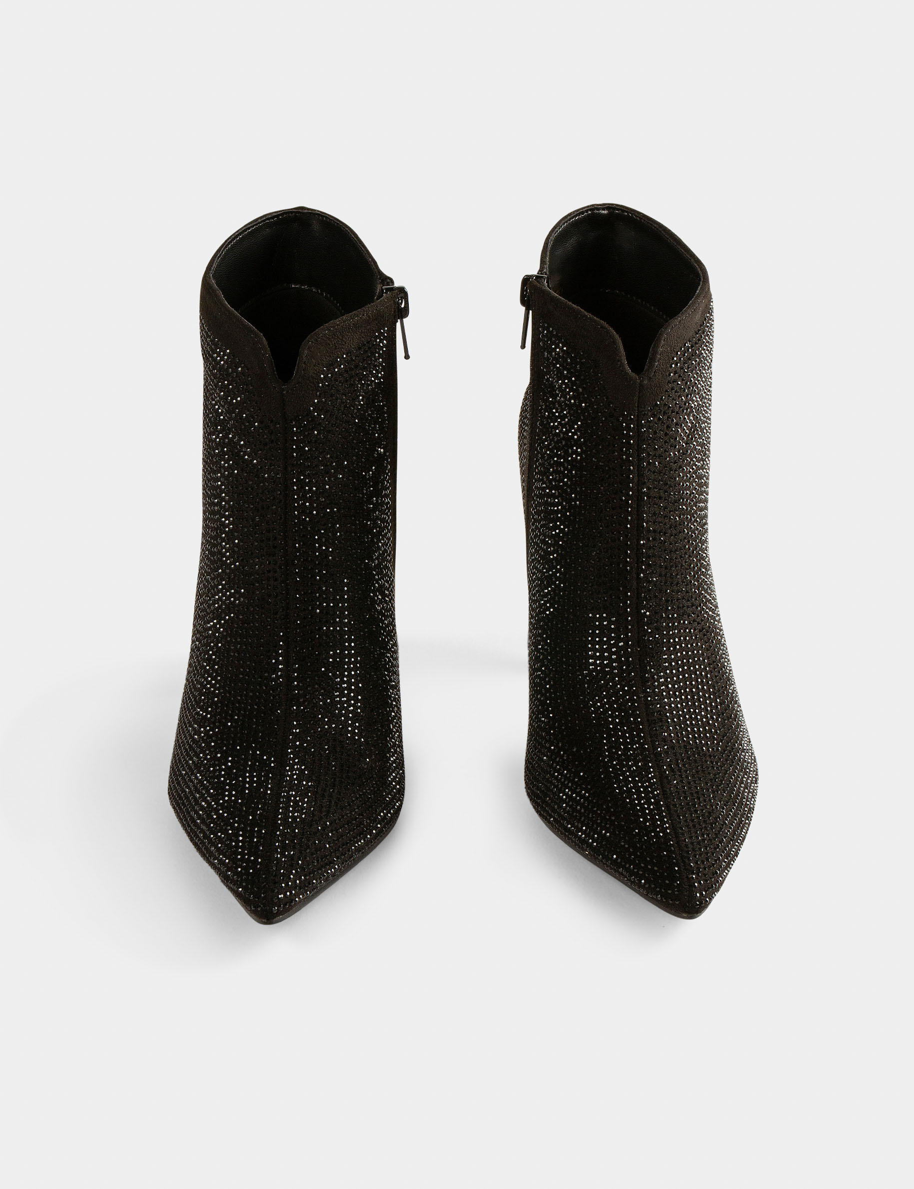 Bottines à talons avec strass noir femme Bottines à talons avec strass noir femme