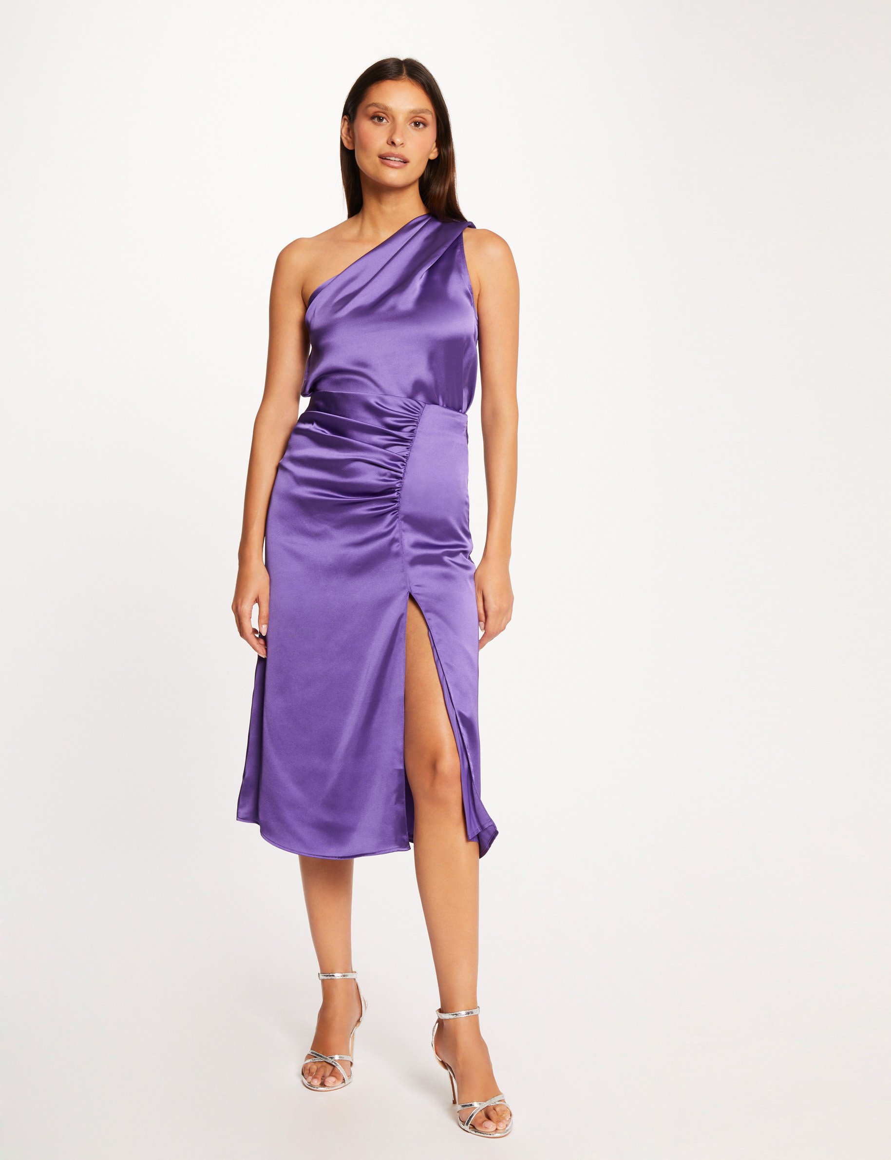 blouse asymetrique satin violet femme Blouse asymétrique satin violet femme