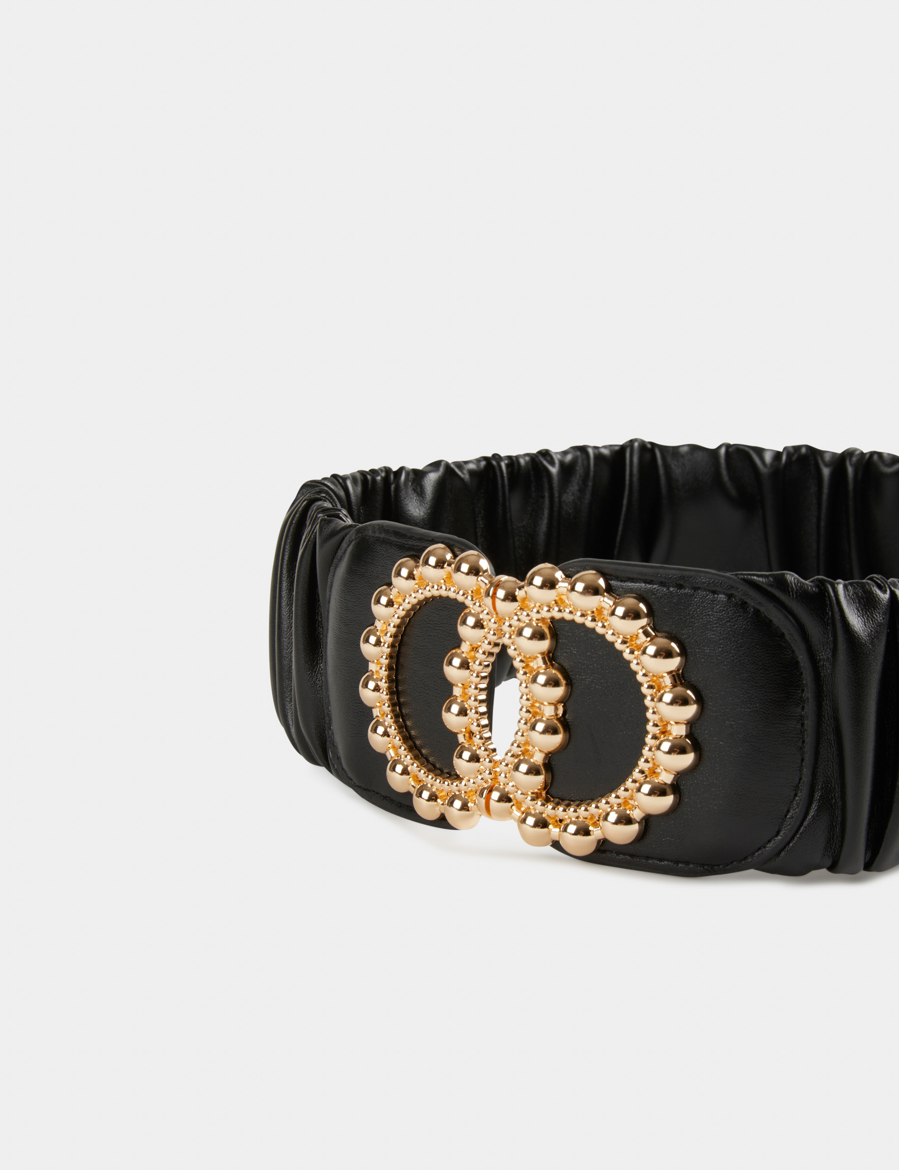 ceinture elastiquee avec boucles noir femme Ceinture élastiquée avec boucles noir femme