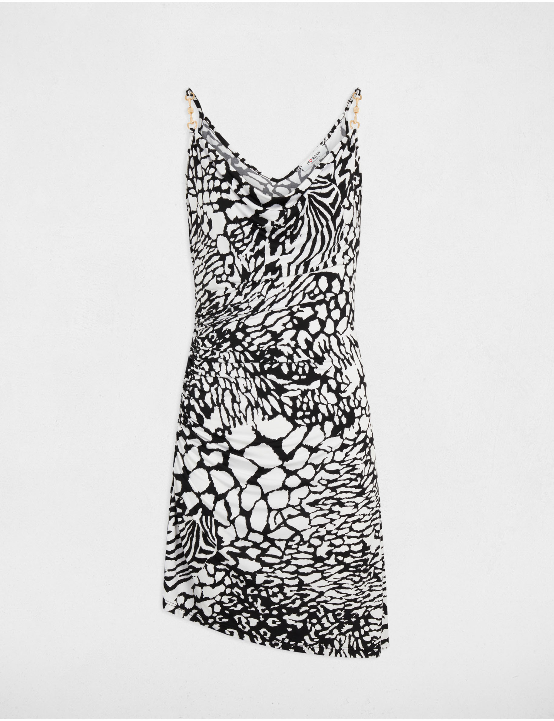 Robe courte ajustée imprimée multicolore femme