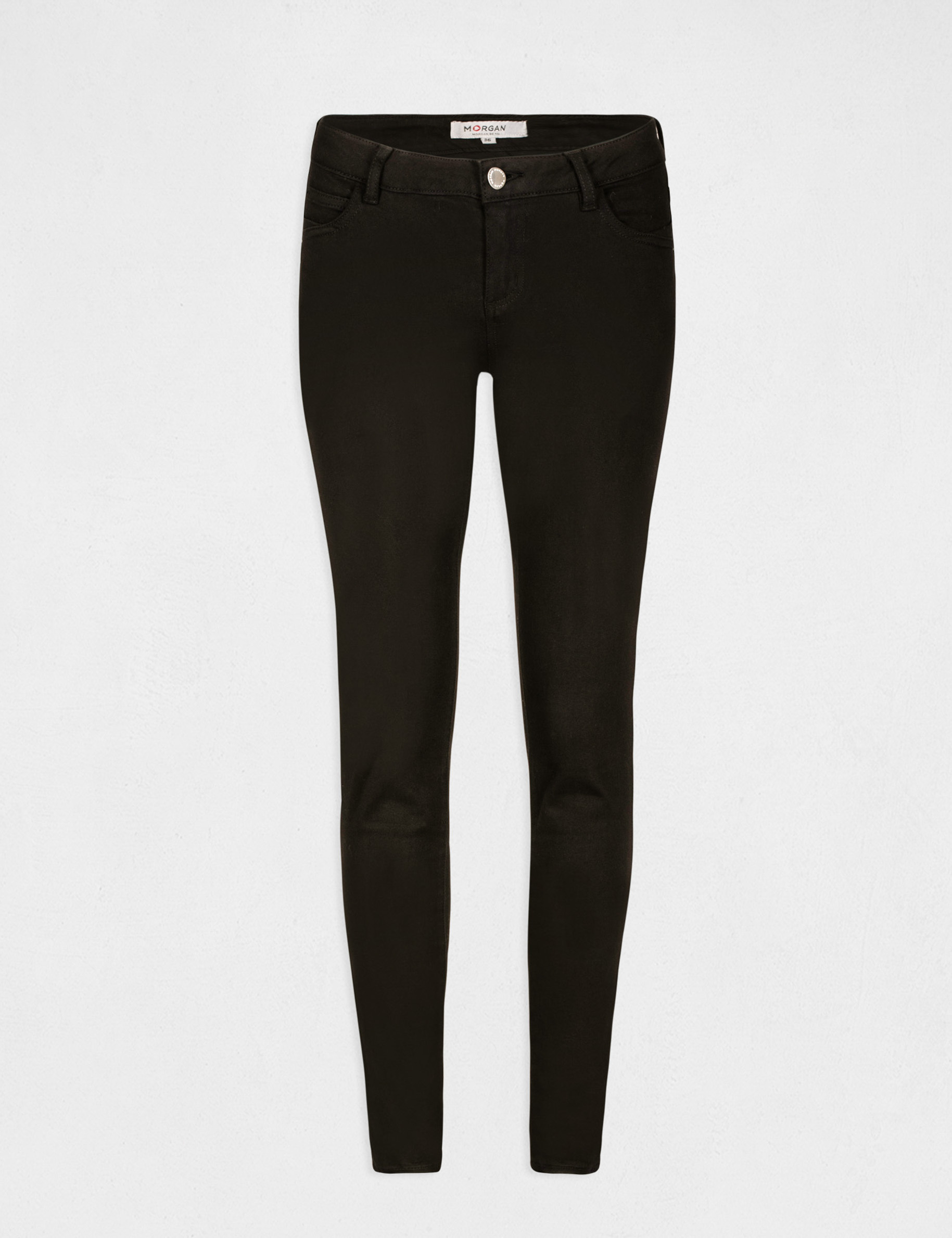 Pantalon skinny taille basse noir femme