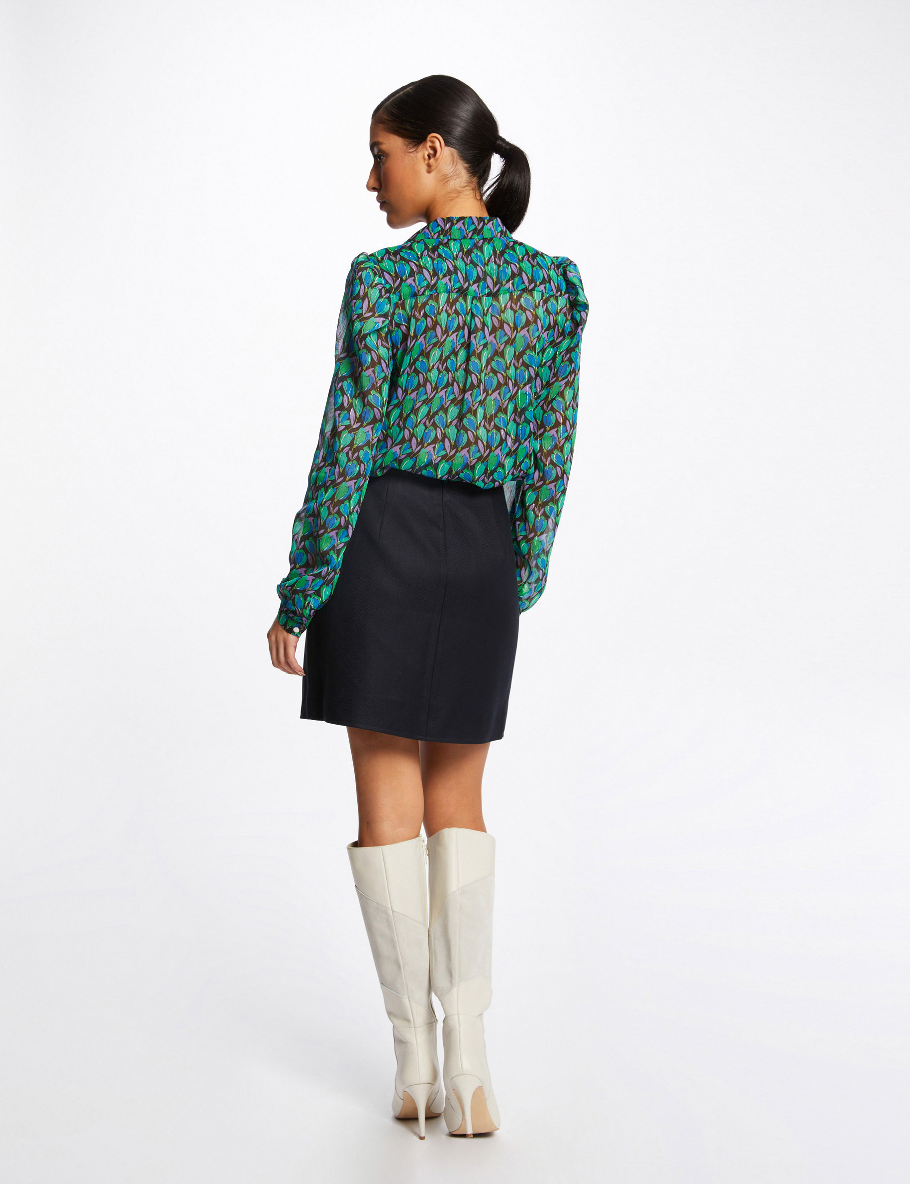 Chemise manches longues imprimé floral multico femme Chemise manches longues imprimé floral multico femme