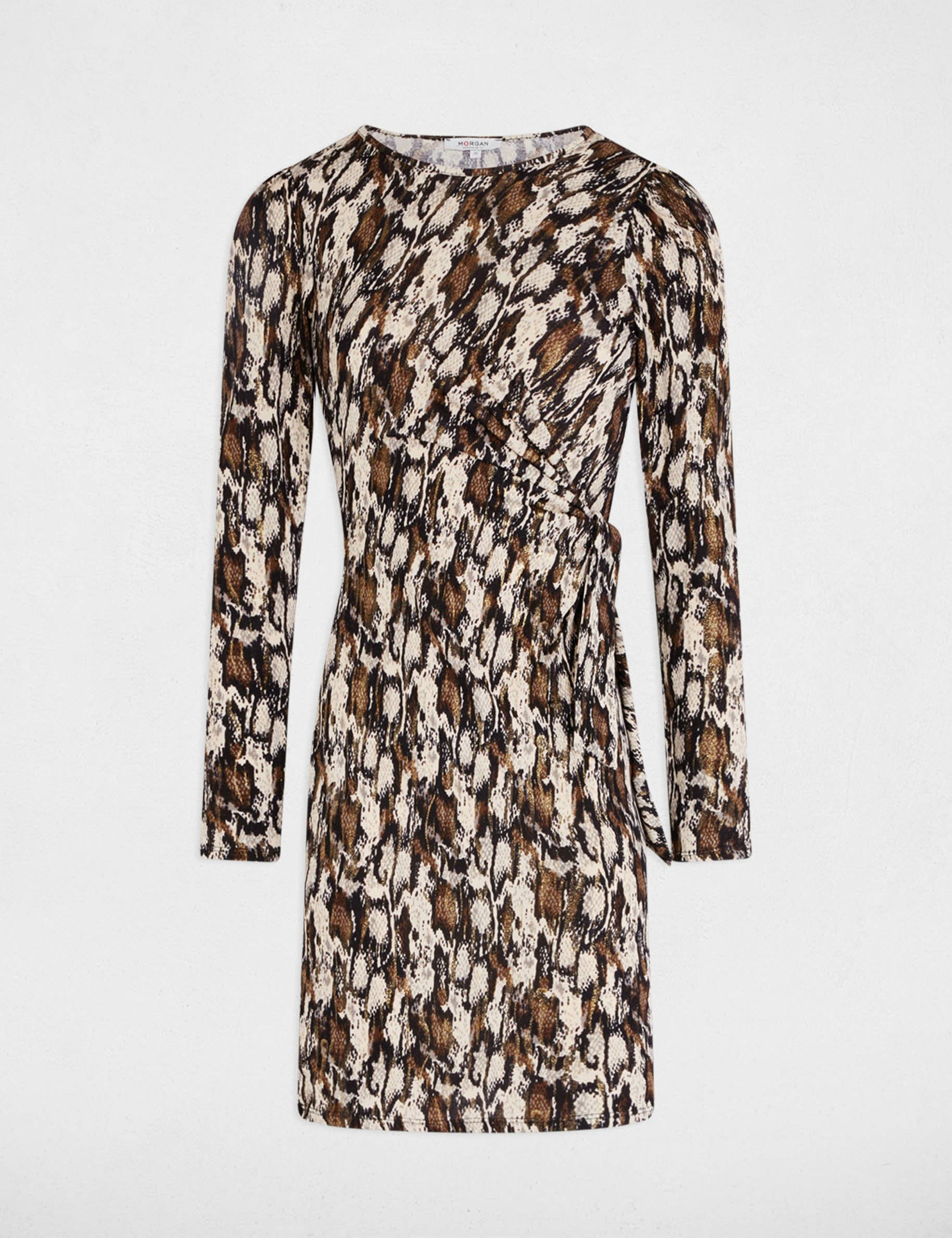 robe courte ajustee imprimee multicolore femme Robe courte ajustée imprimée multicolore femme