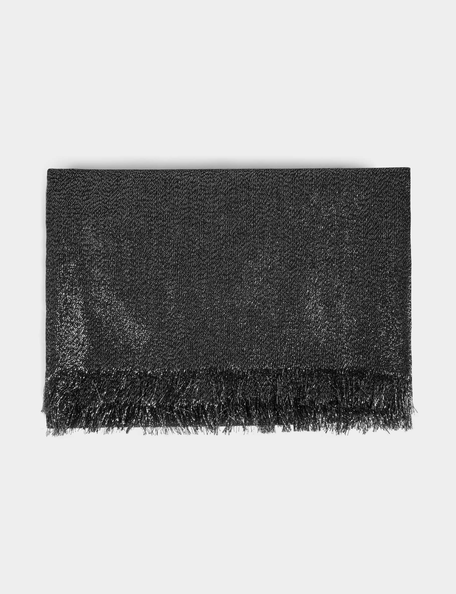Foulard avec fils métallisés argente femme