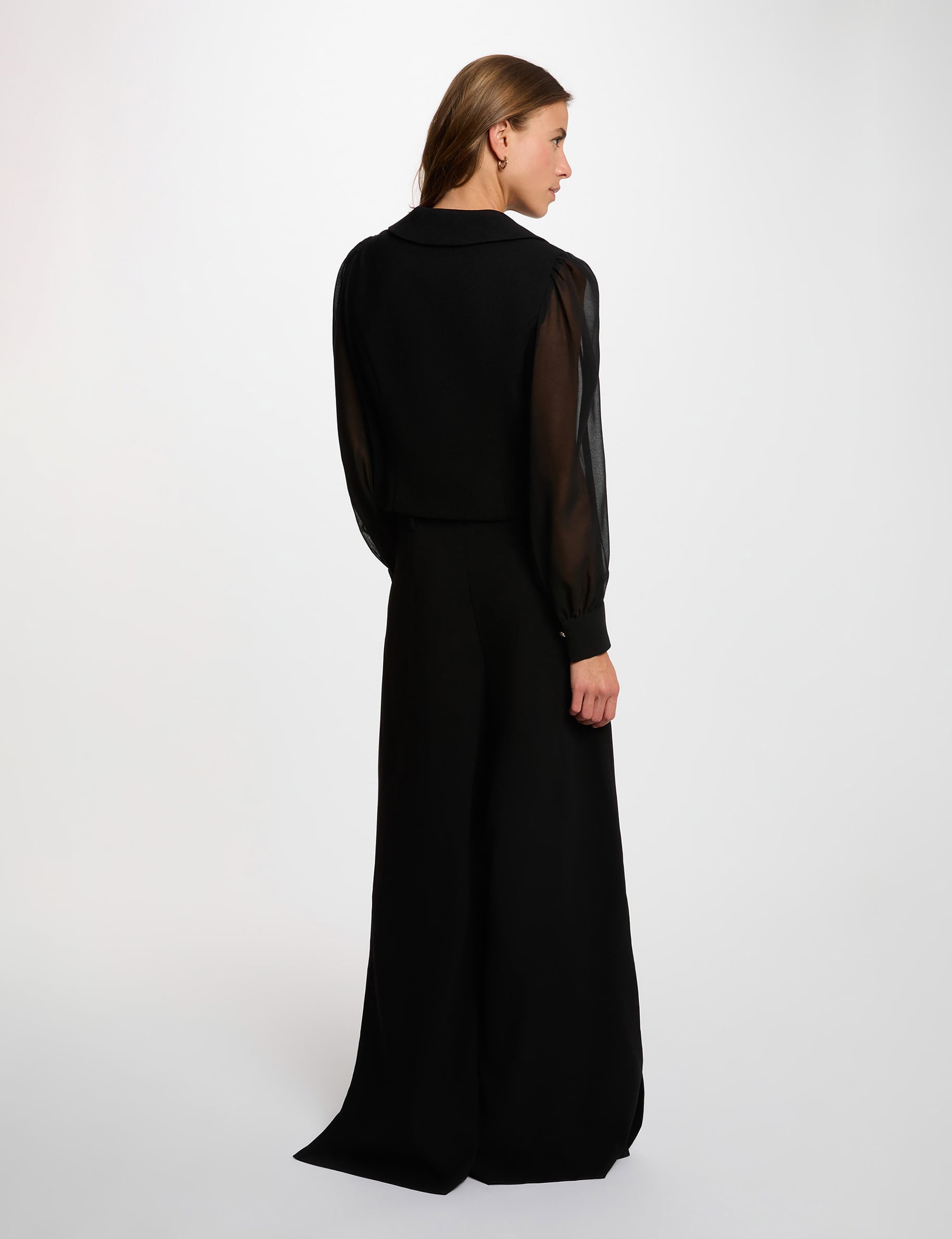 Gilet manches bouffantes noir femme