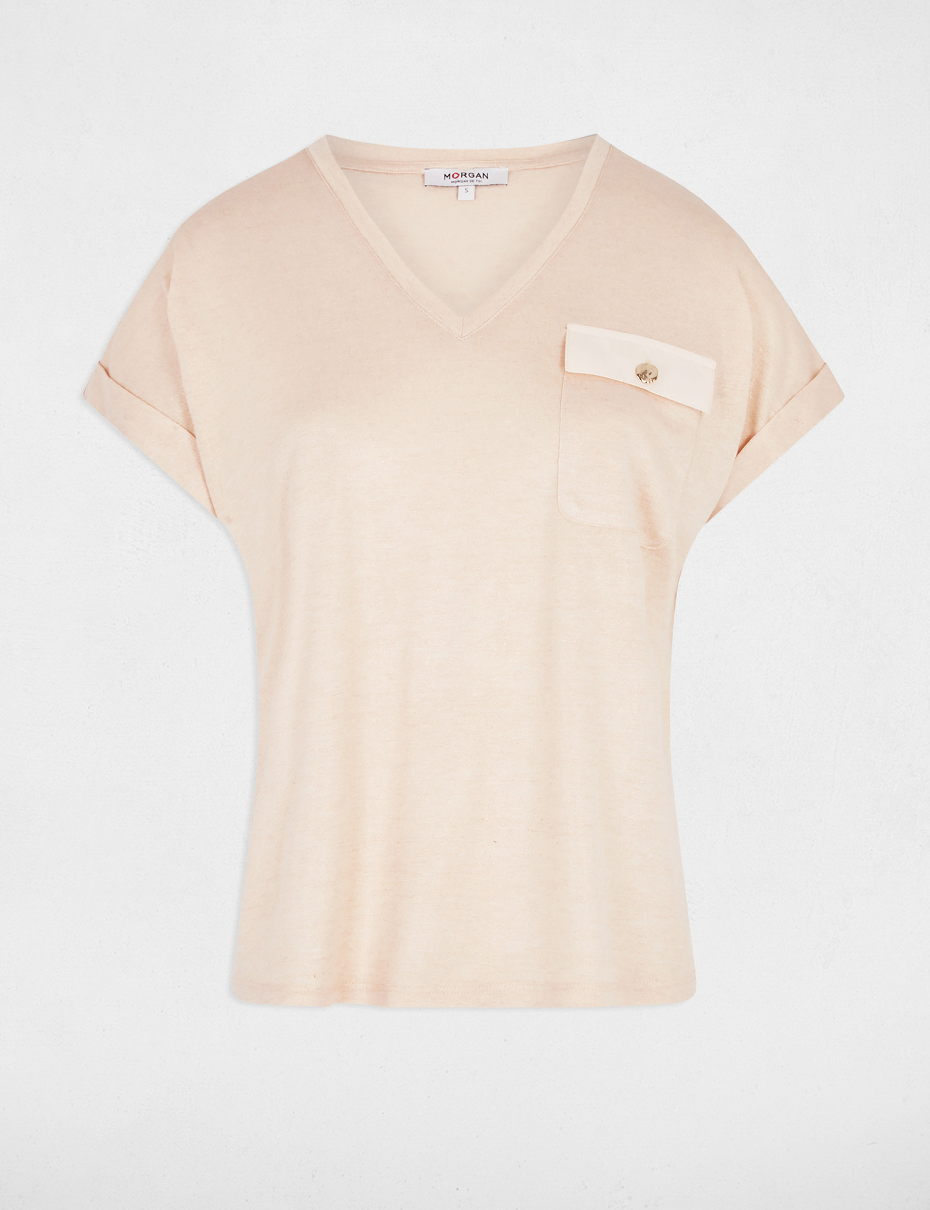 t shirt manches courtes beige femme T-shirt manches courtes beige femme