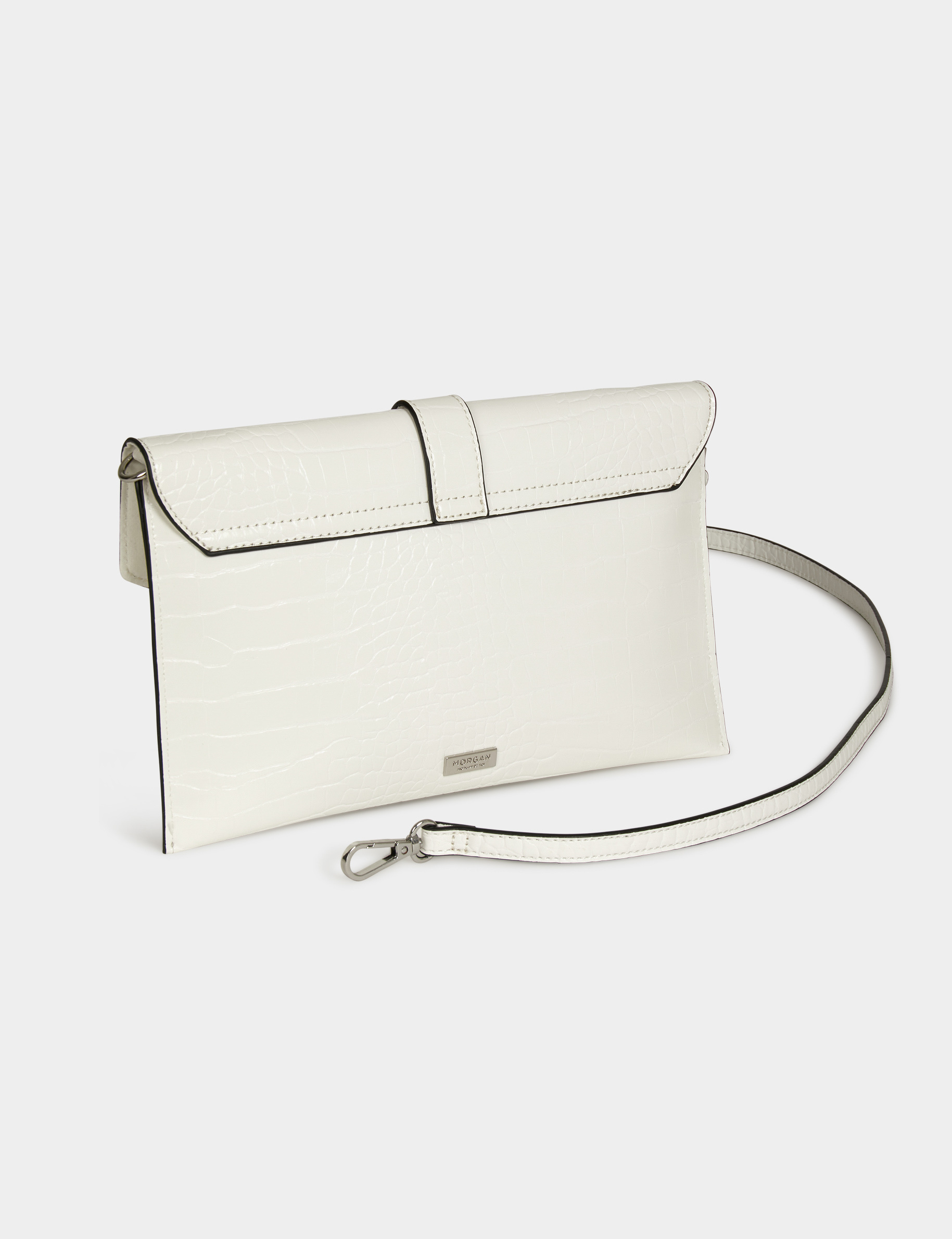 Sac pochette avec boucle à strass blanc femme Sac pochette avec boucle à strass blanc femme