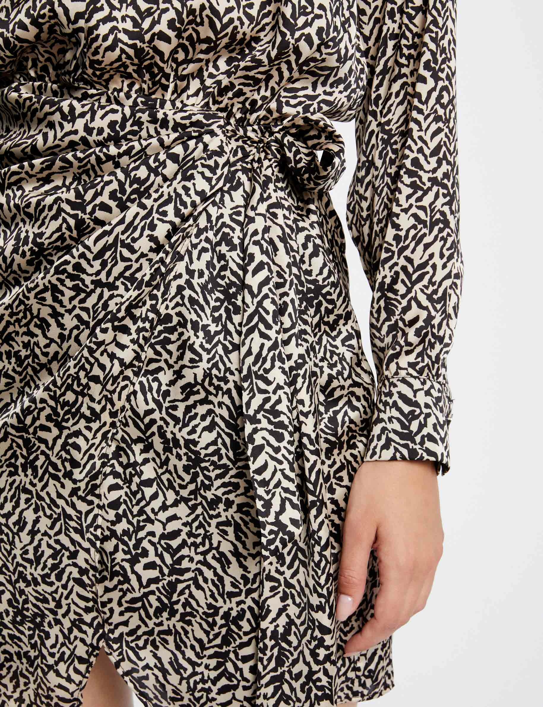 Robe ajustée drapée imprimé animalier multico femme