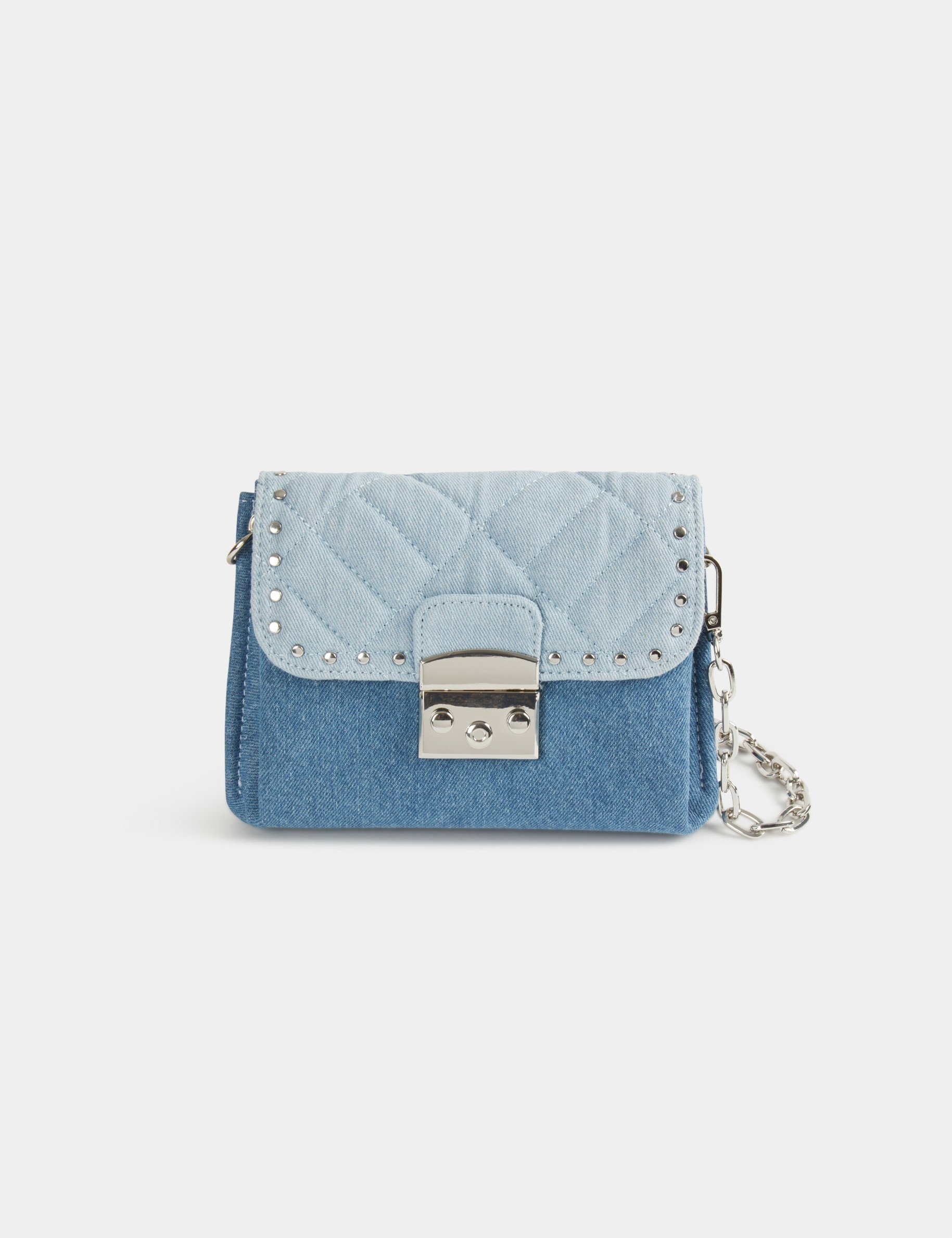 Sac pochette en jean avec clous jean femme