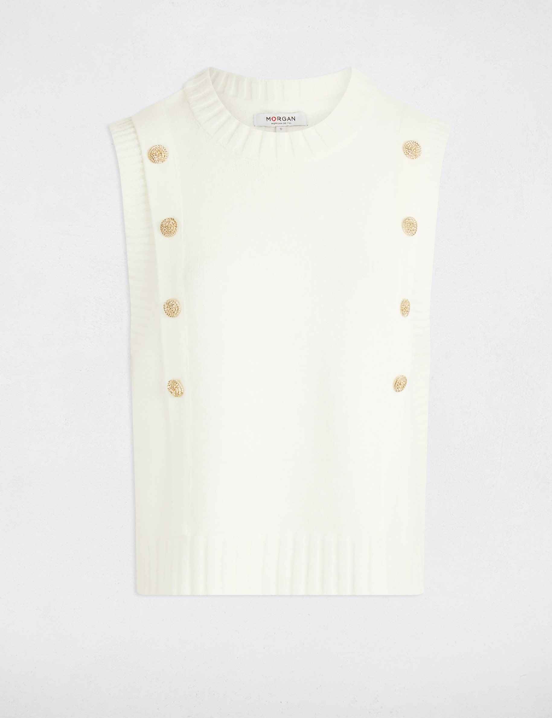 pull sans manches blanc femme Pull sans manches blanc femme