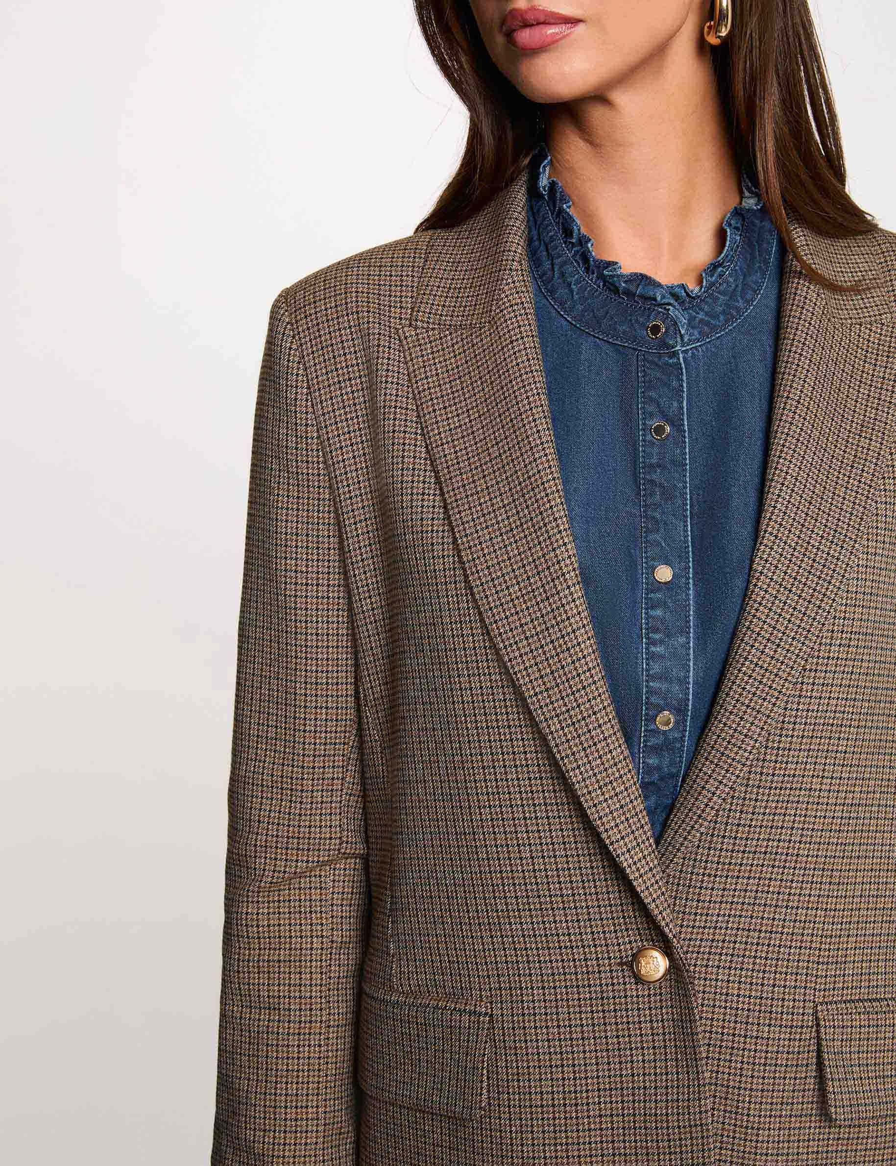 Veste droite col tailleur multicolore femme
