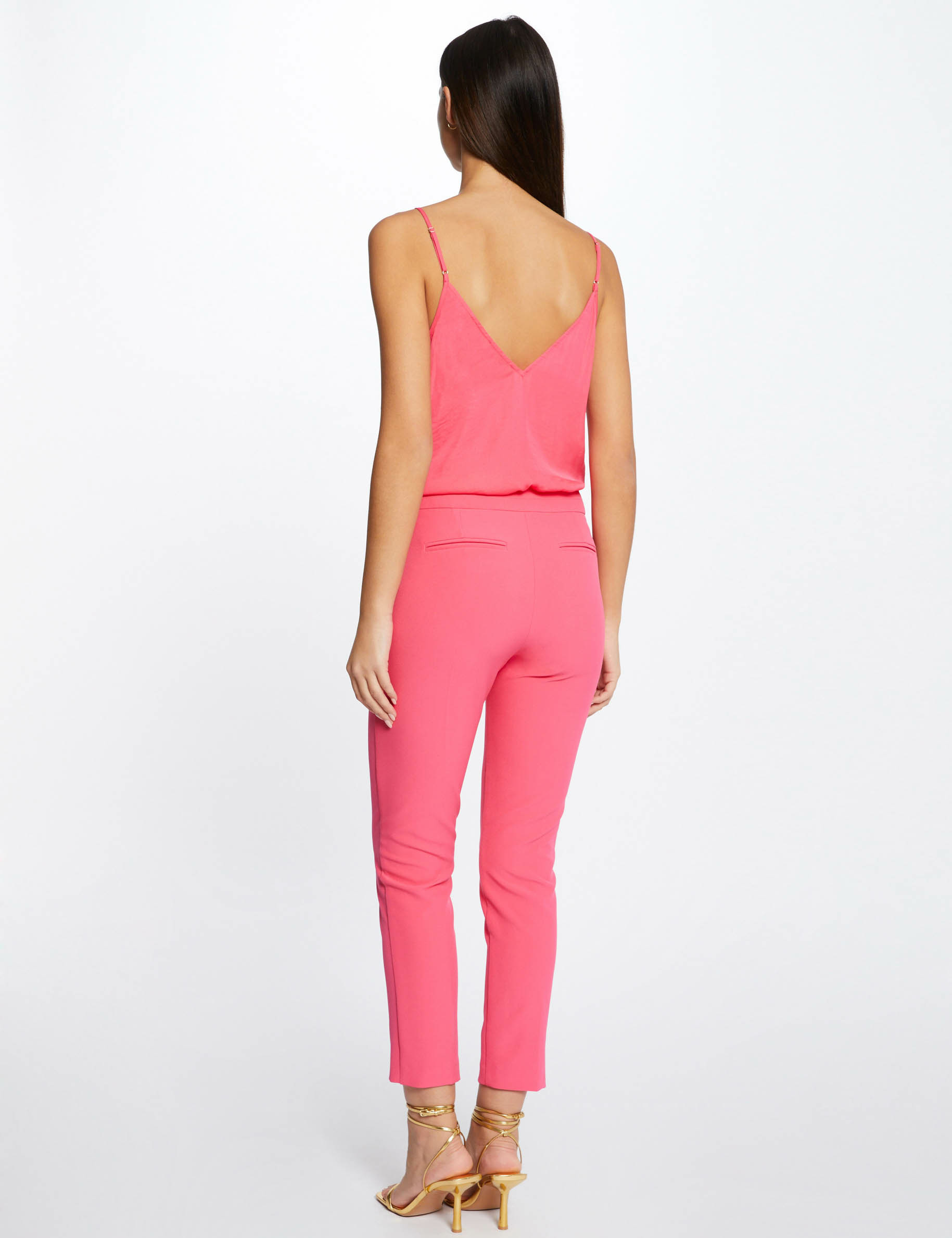 Blouse bretelles fines à dentelle rose femme Blouse bretelles fines à dentelle rose femme