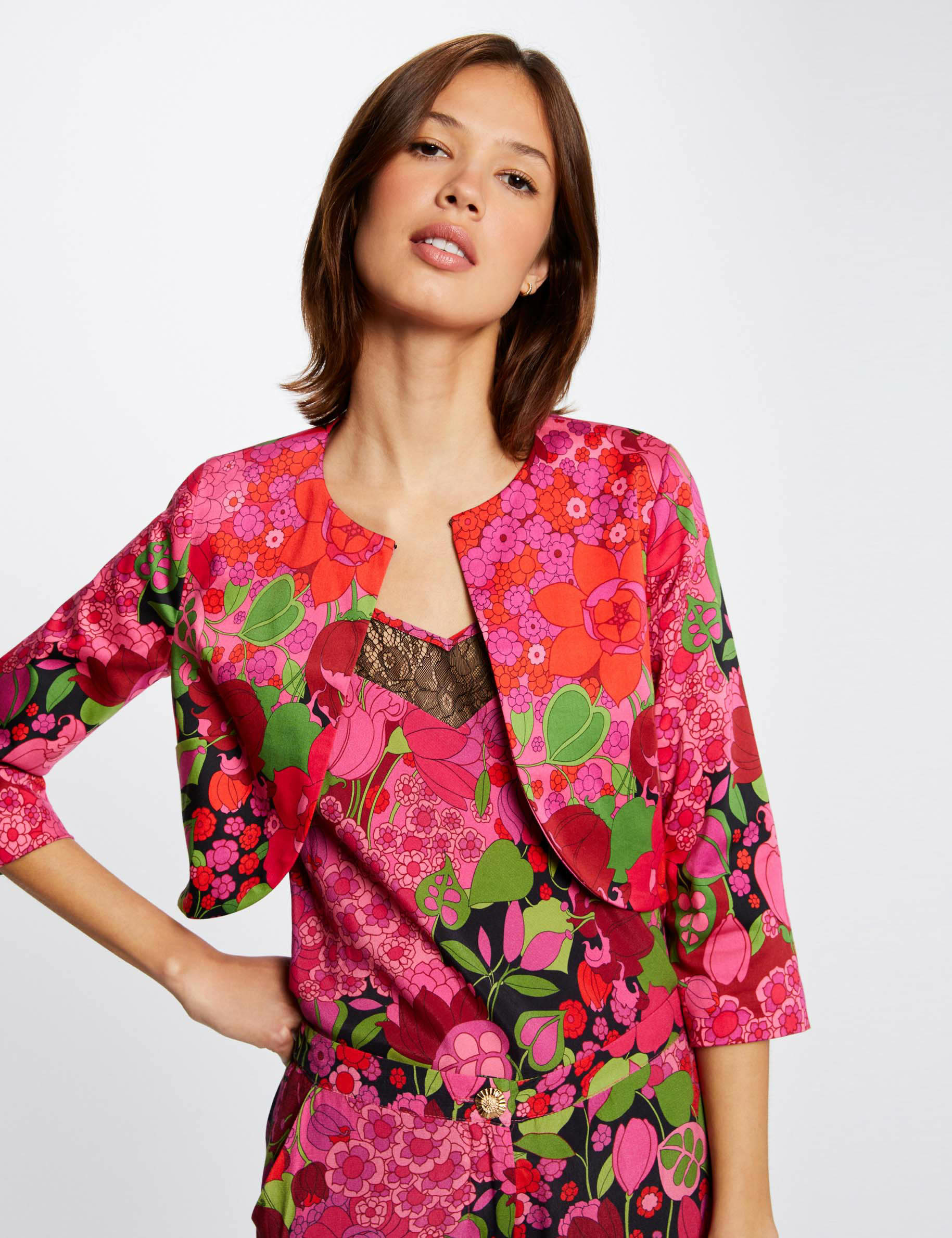 Veste bol?�ro droite imprim?� floral multico femme | Morgan