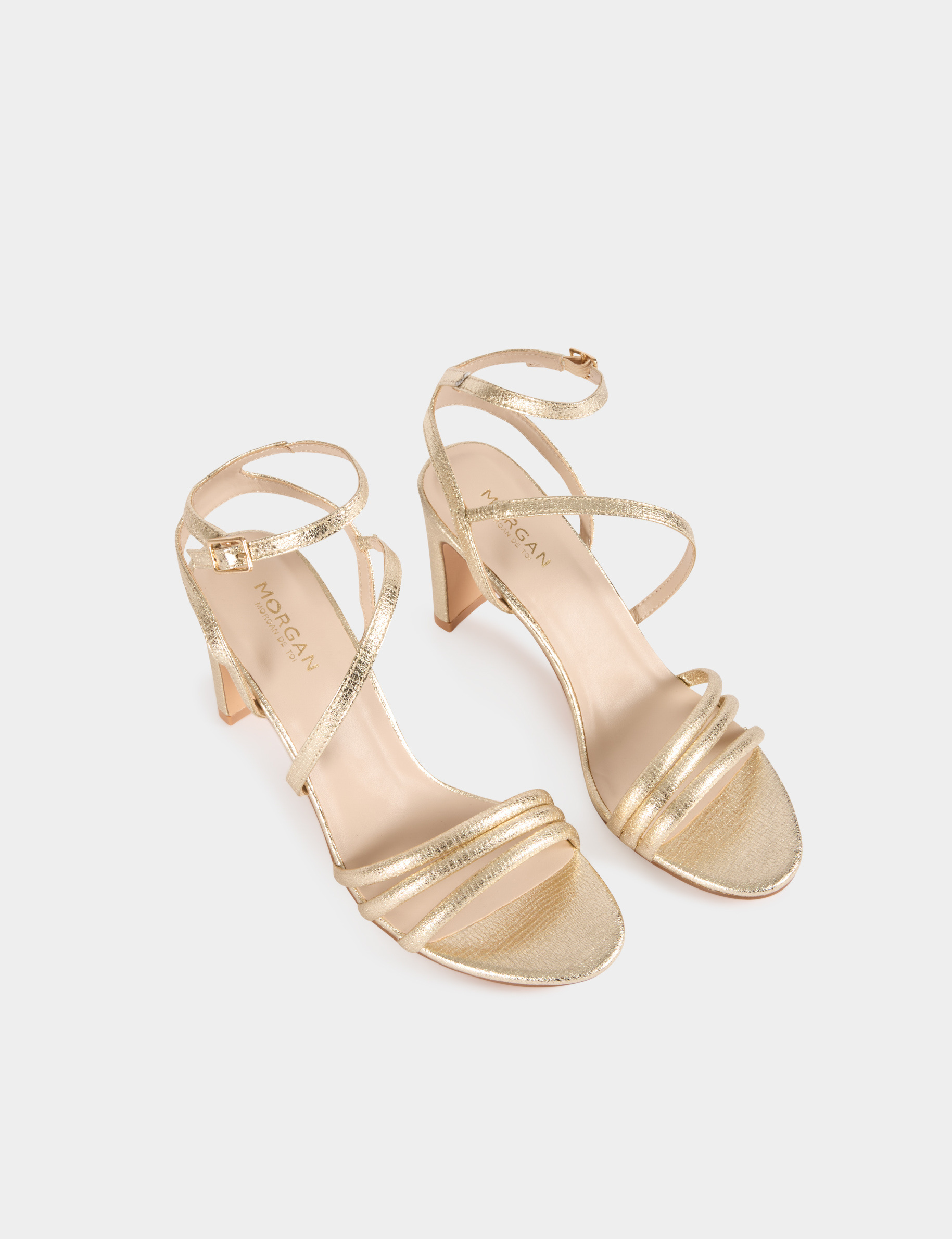 Sandales dor&eacute;es jaune or femme