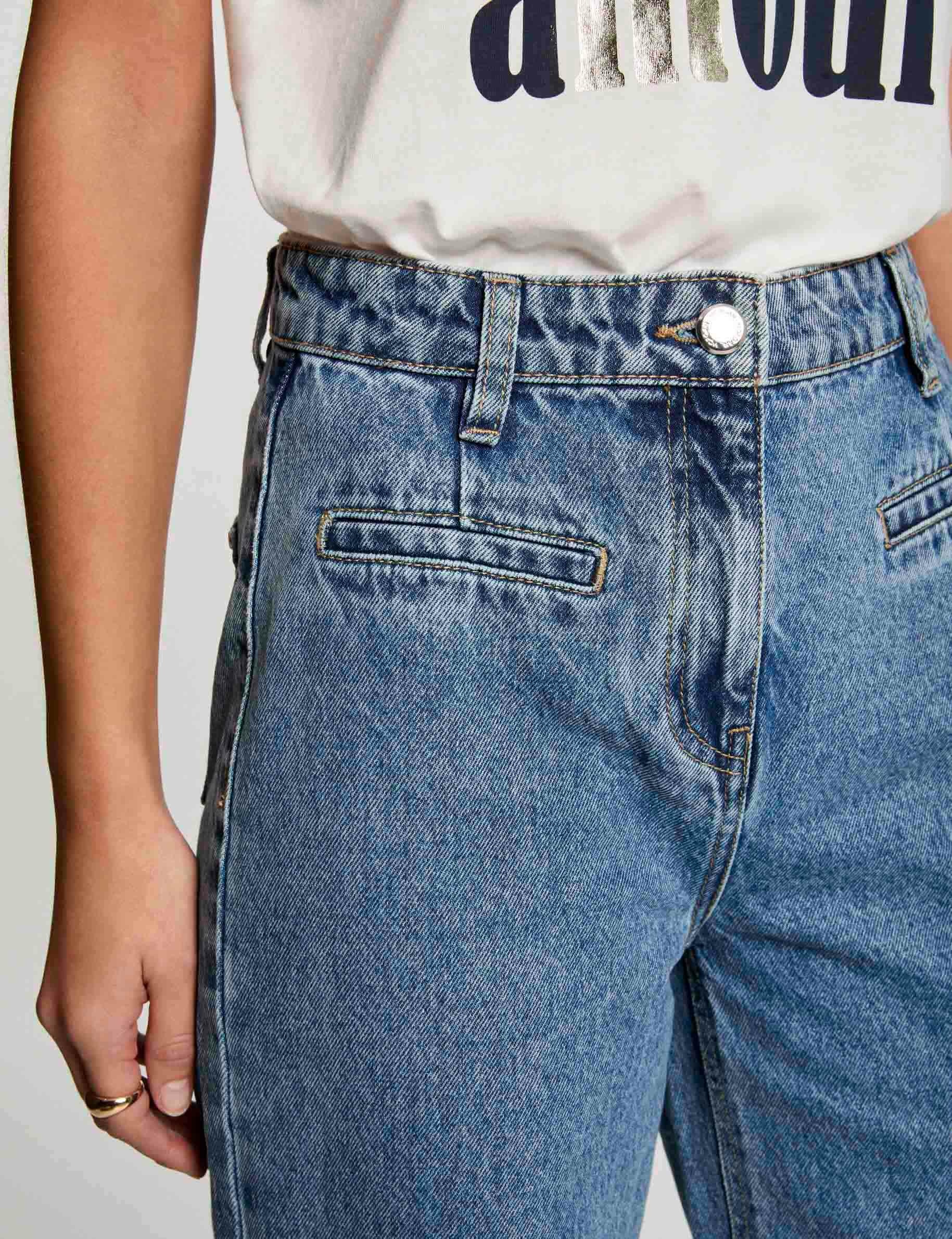 Jeans jambe large denim double stone femme