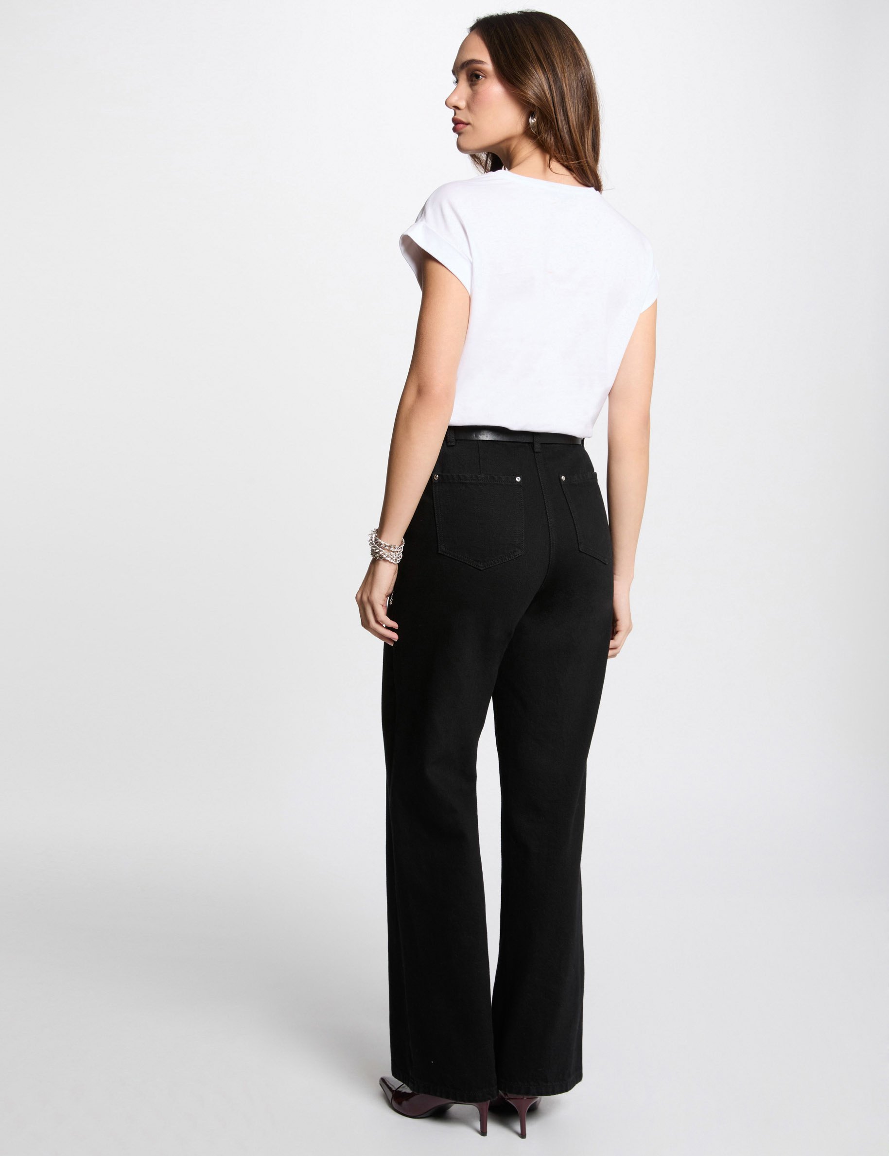 t shirt a inscription blanc femme T-shirt à inscription blanc femme