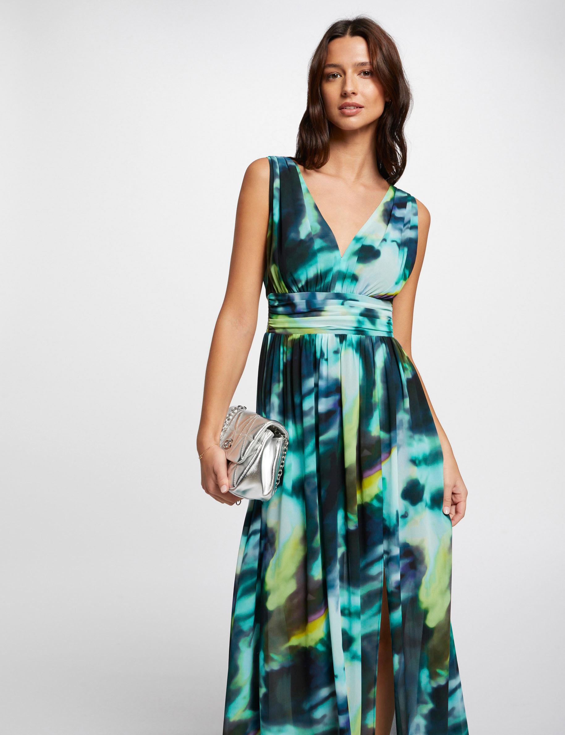 Robe longue ?�vas?�e imprim?�e multico femme | Morgan