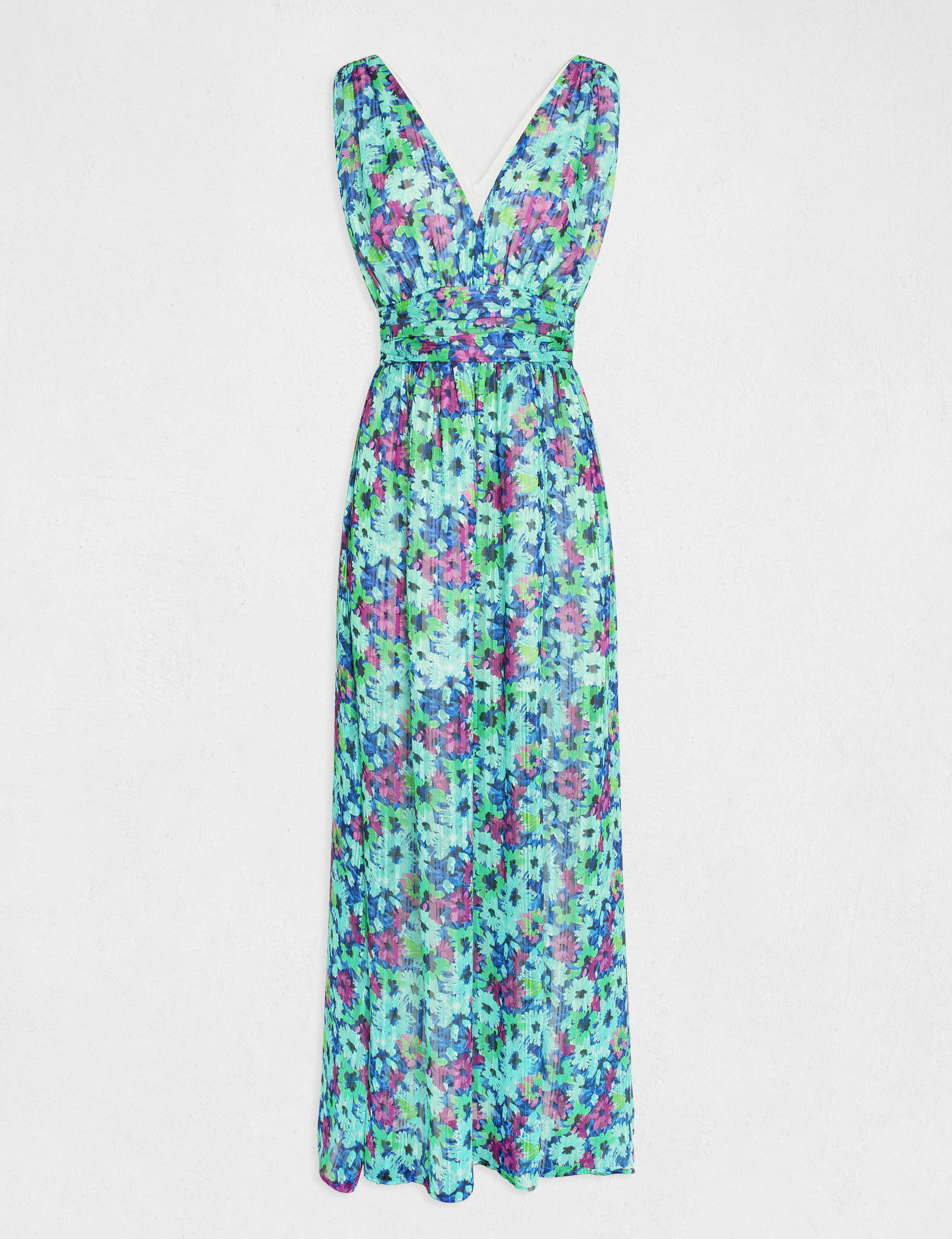 robe longue droite imprime floral multico femme Robe longue droite imprimé floral multico femme