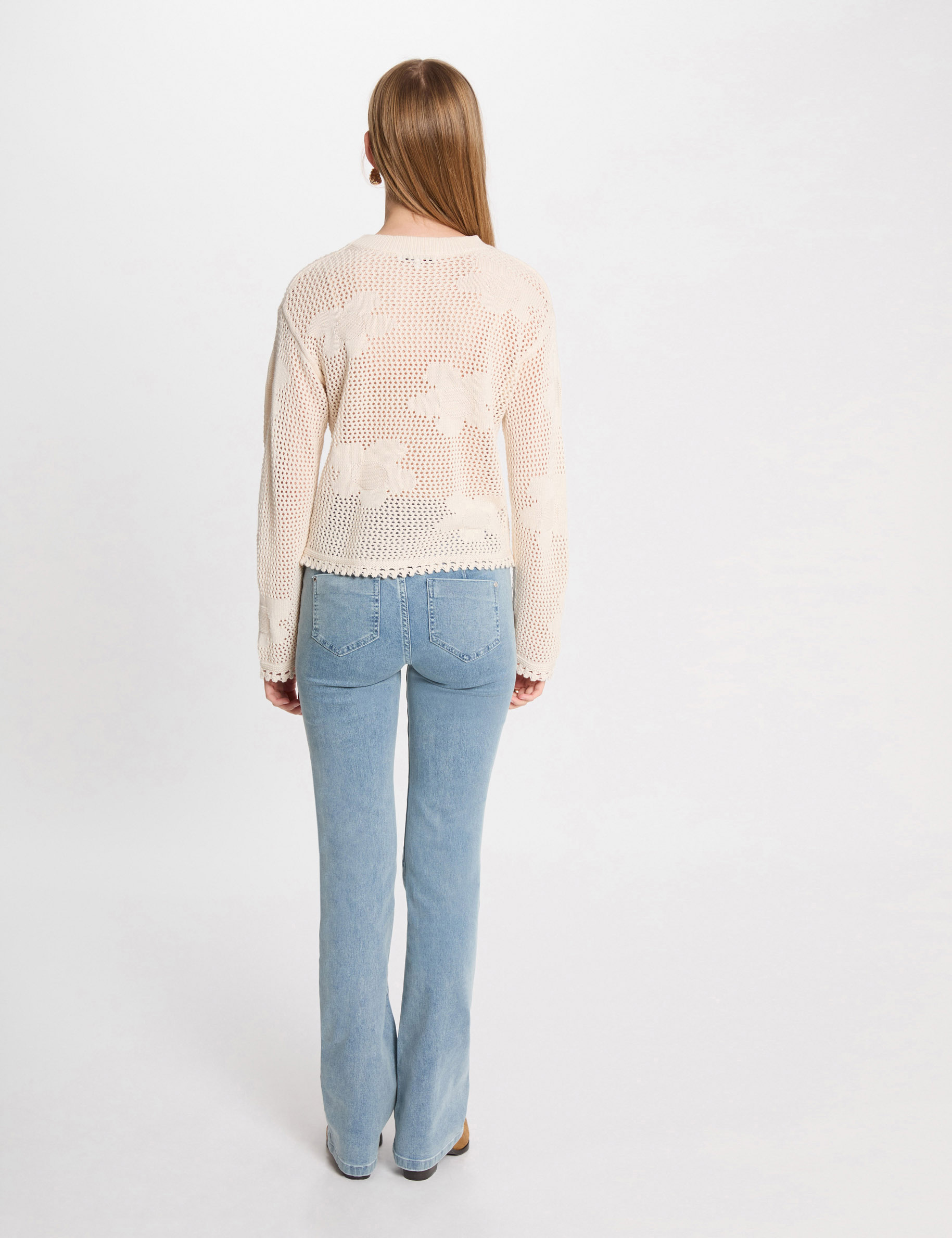 jeans bootcut taille haute denim bleach femme Jeans bootcut taille haute denim bleach femme