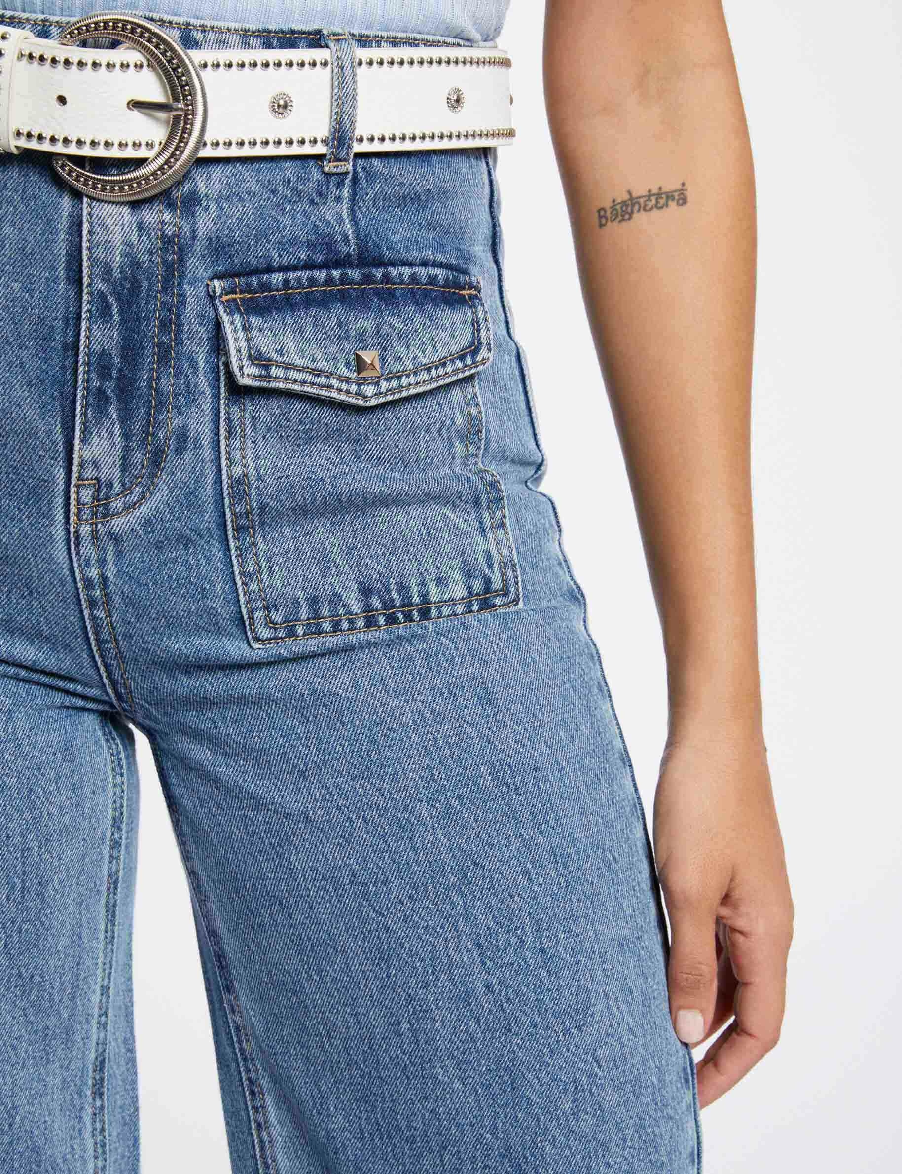 jeans large taille haute denim double stone femme Jeans large taille haute denim double stone femme