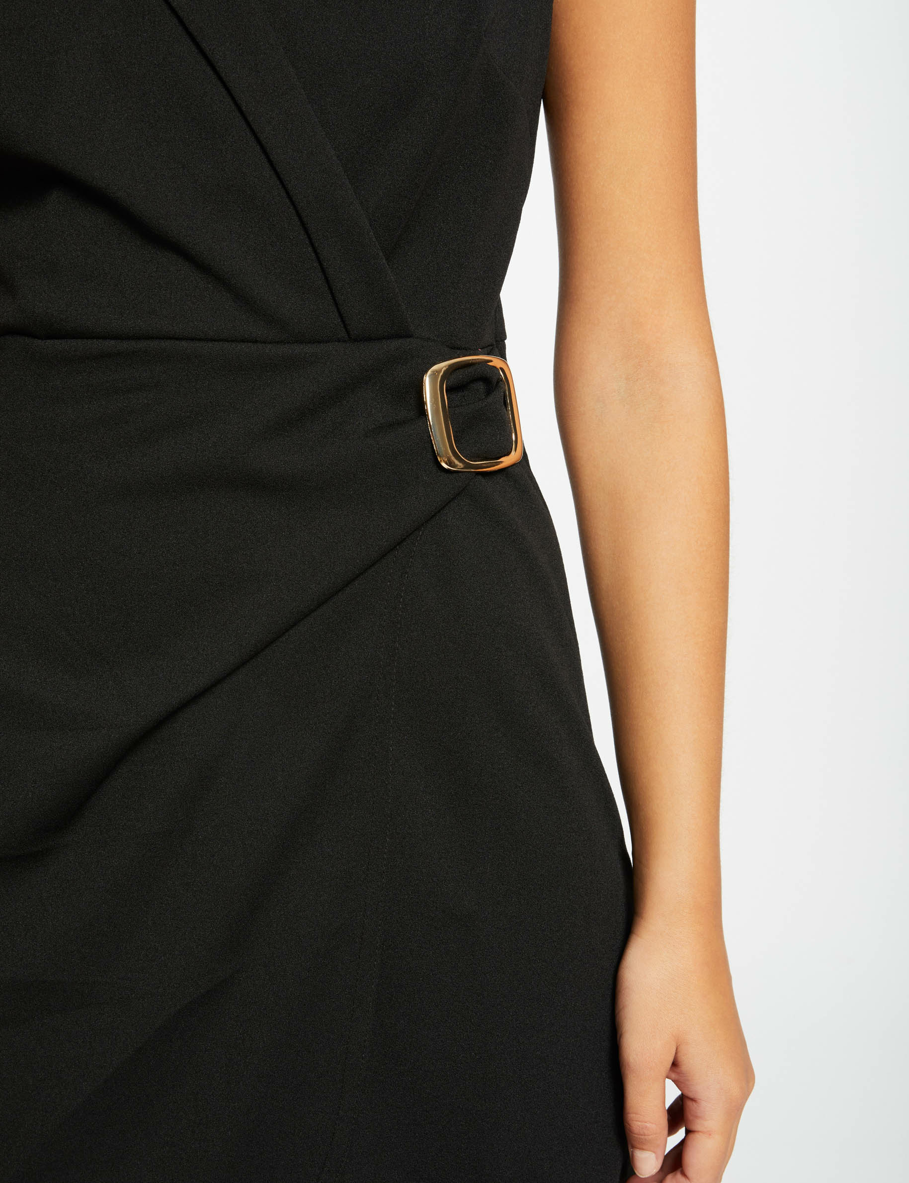 Robe portefeuille avec boucle noir femme