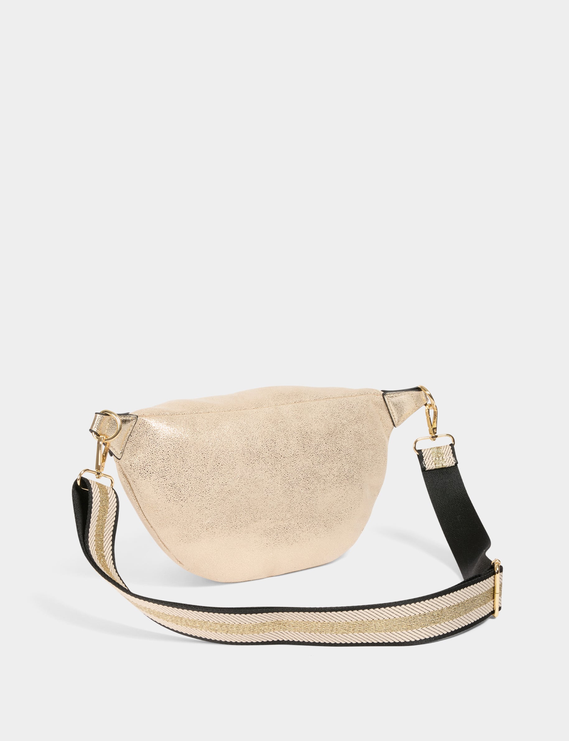 Sac banane m&eacute;tallis&eacute; jaune or femme