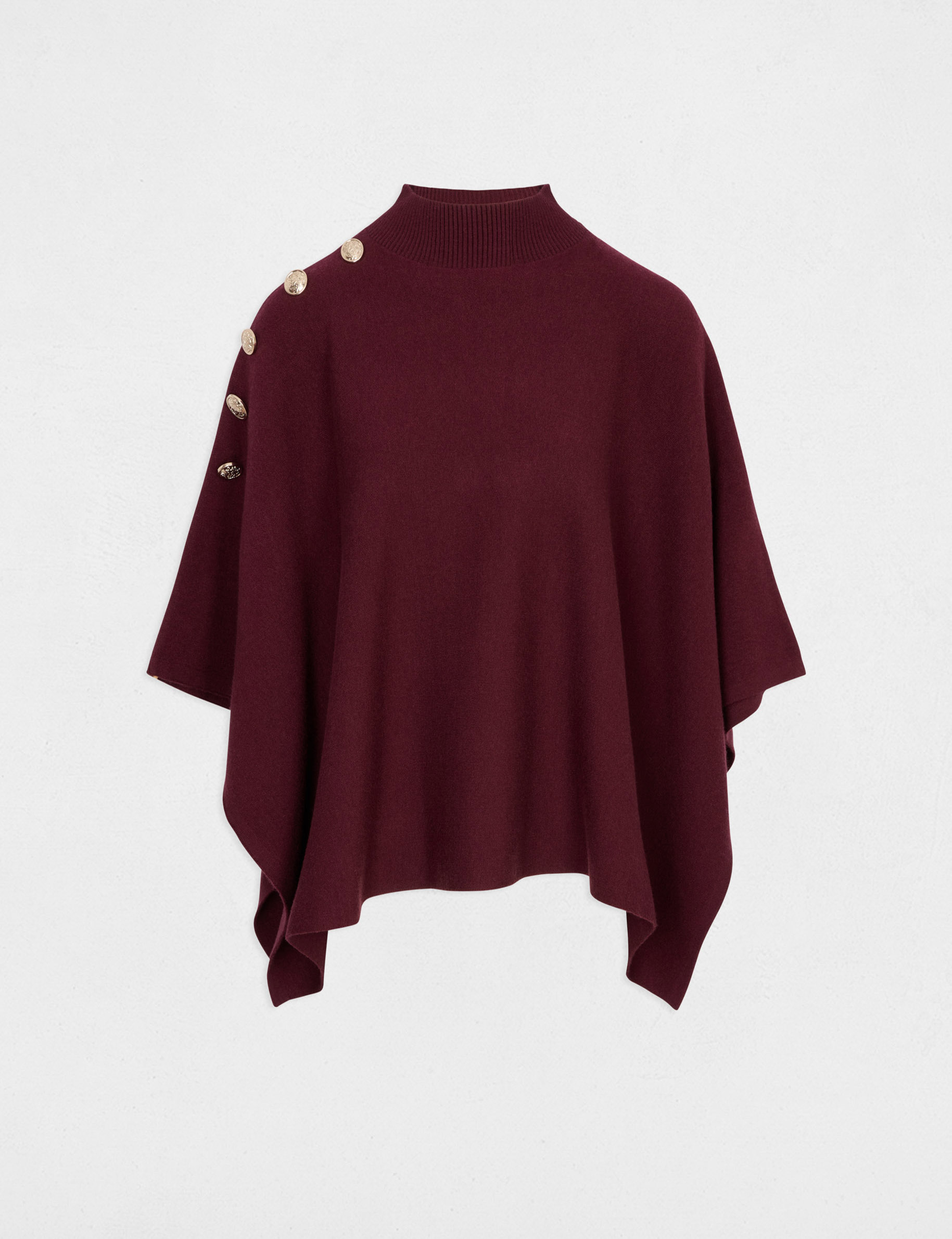 Cape avec col montant prune femme