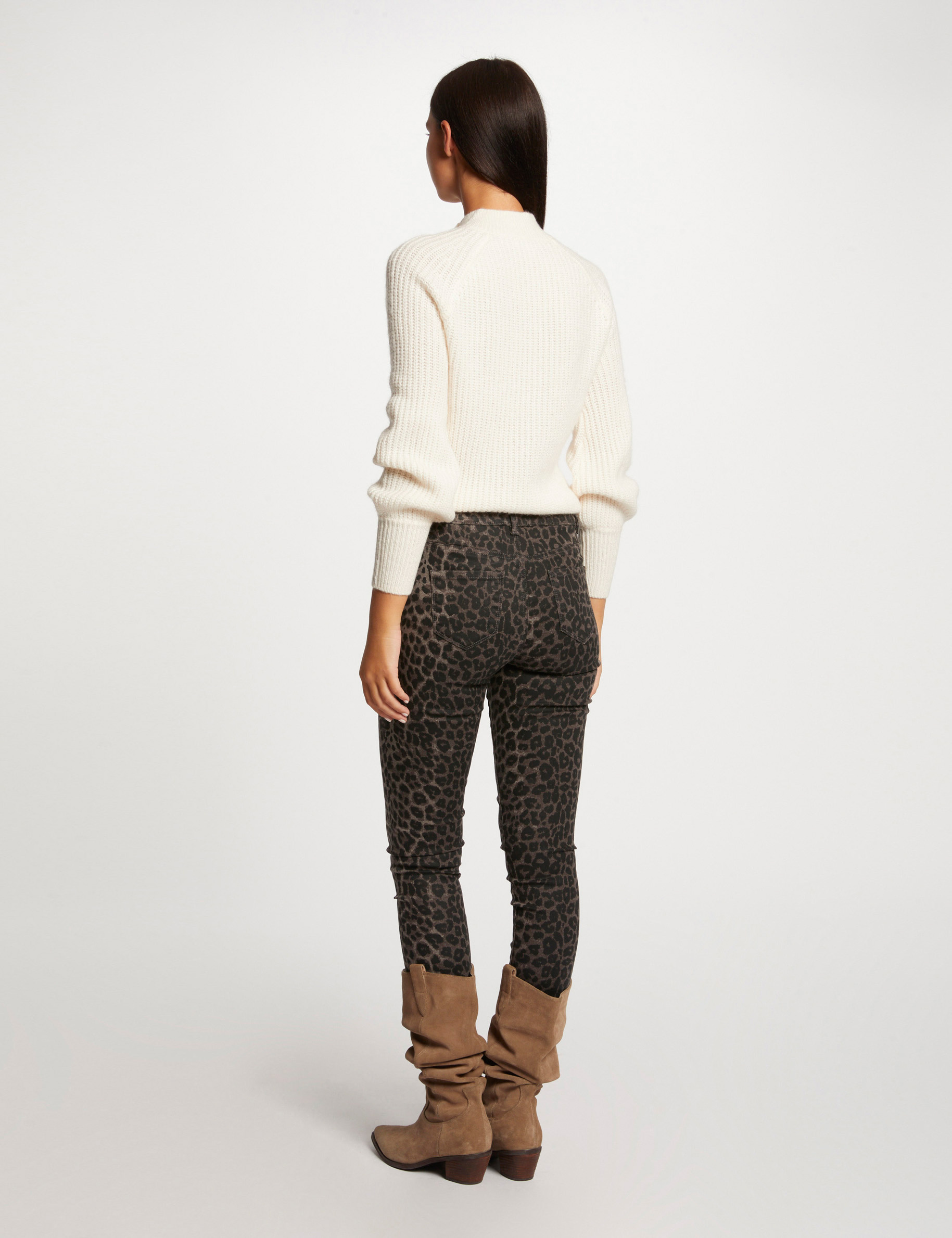 pull manches longues col montant ivoire femme Pull manches longues col montant ivoire femme