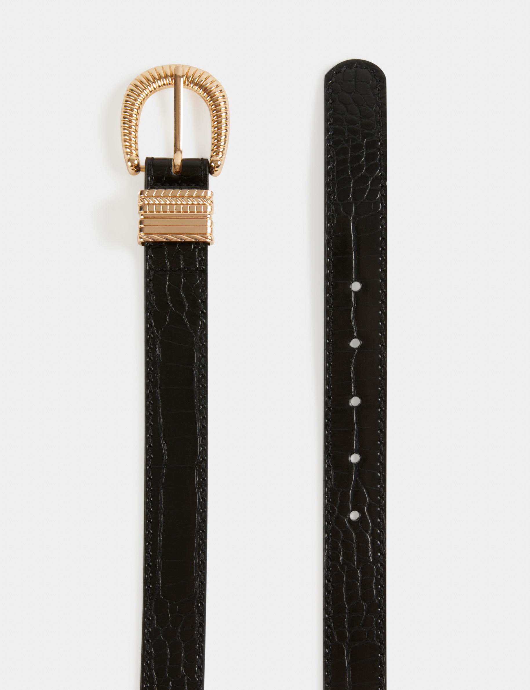 ceinture aspect croco noir femme Ceinture aspect croco noir femme