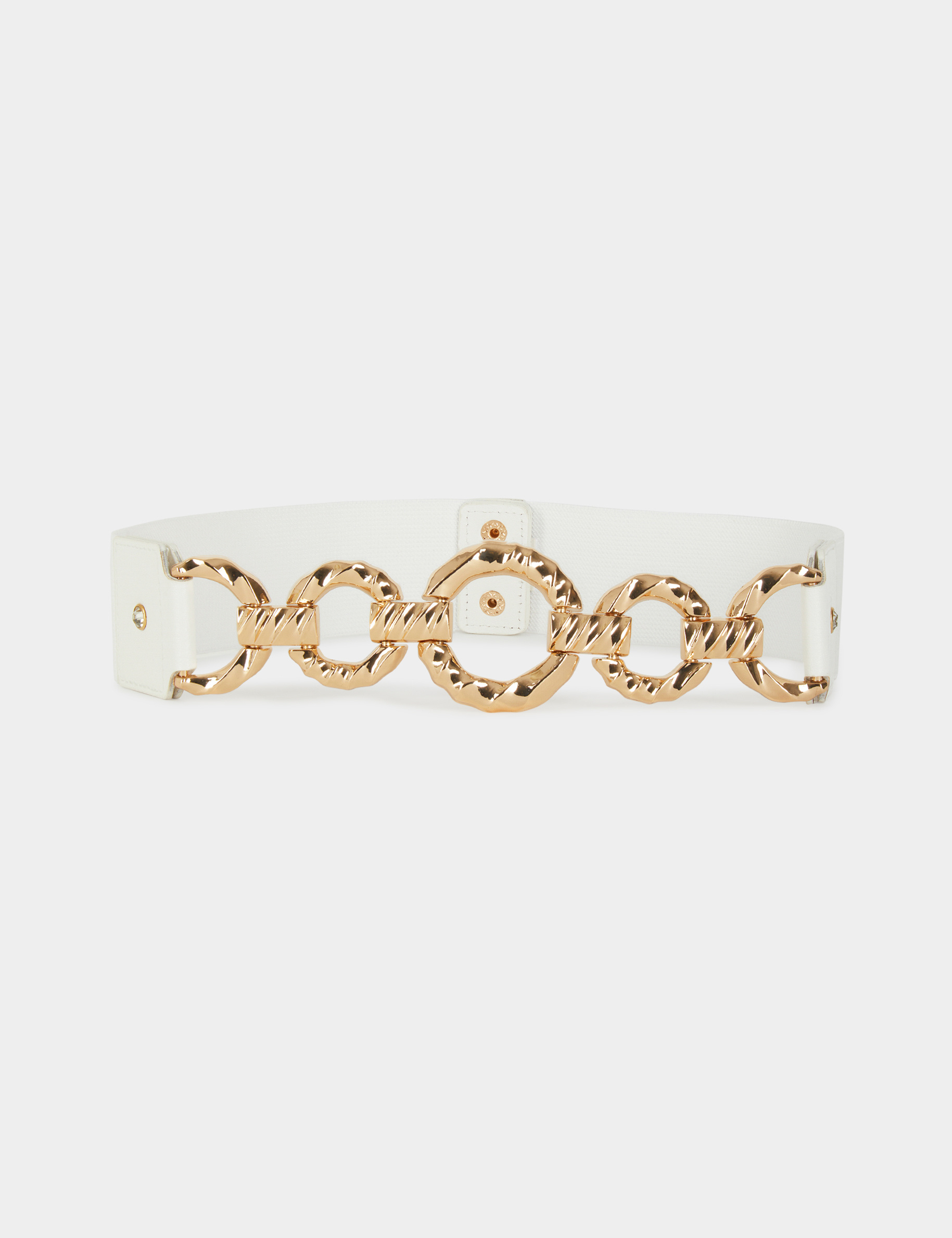 Image of Ceinture élastiquée avec ornement blanc femme